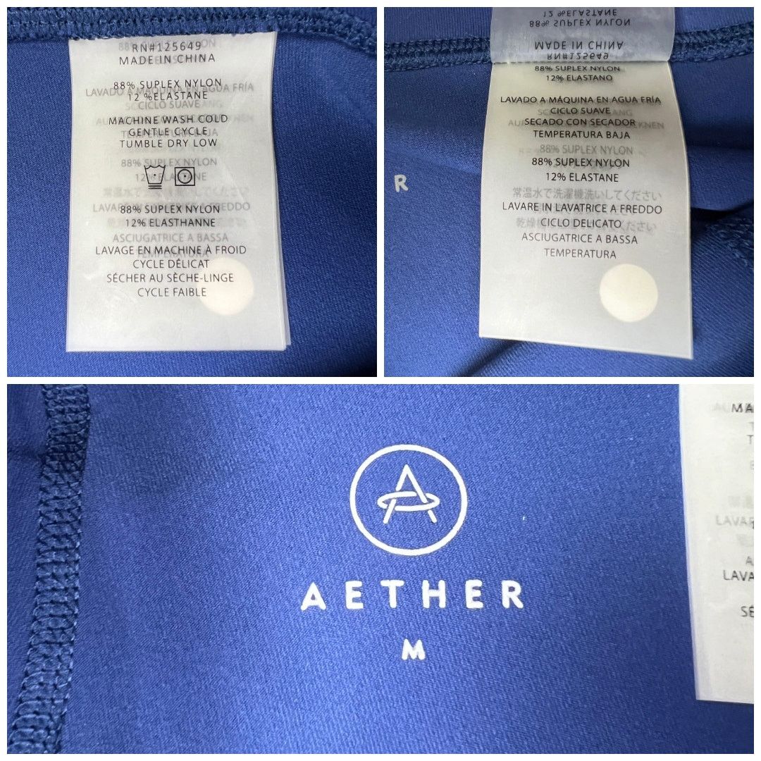 Aether Apparel Aether Blue Colorblock Crop Leggings M Performance Size 27" / US 4 / IT 40 - 3 Thumbnail