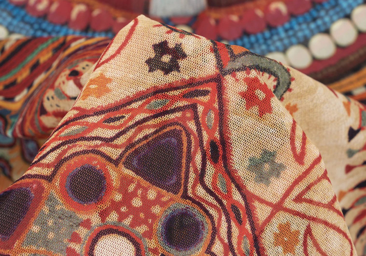 Jean Paul Gaultier Ethnic Print Power Net Shirt Multi Color Size 48 Size US M / EU 48-50 / 2 - 11 Thumbnail