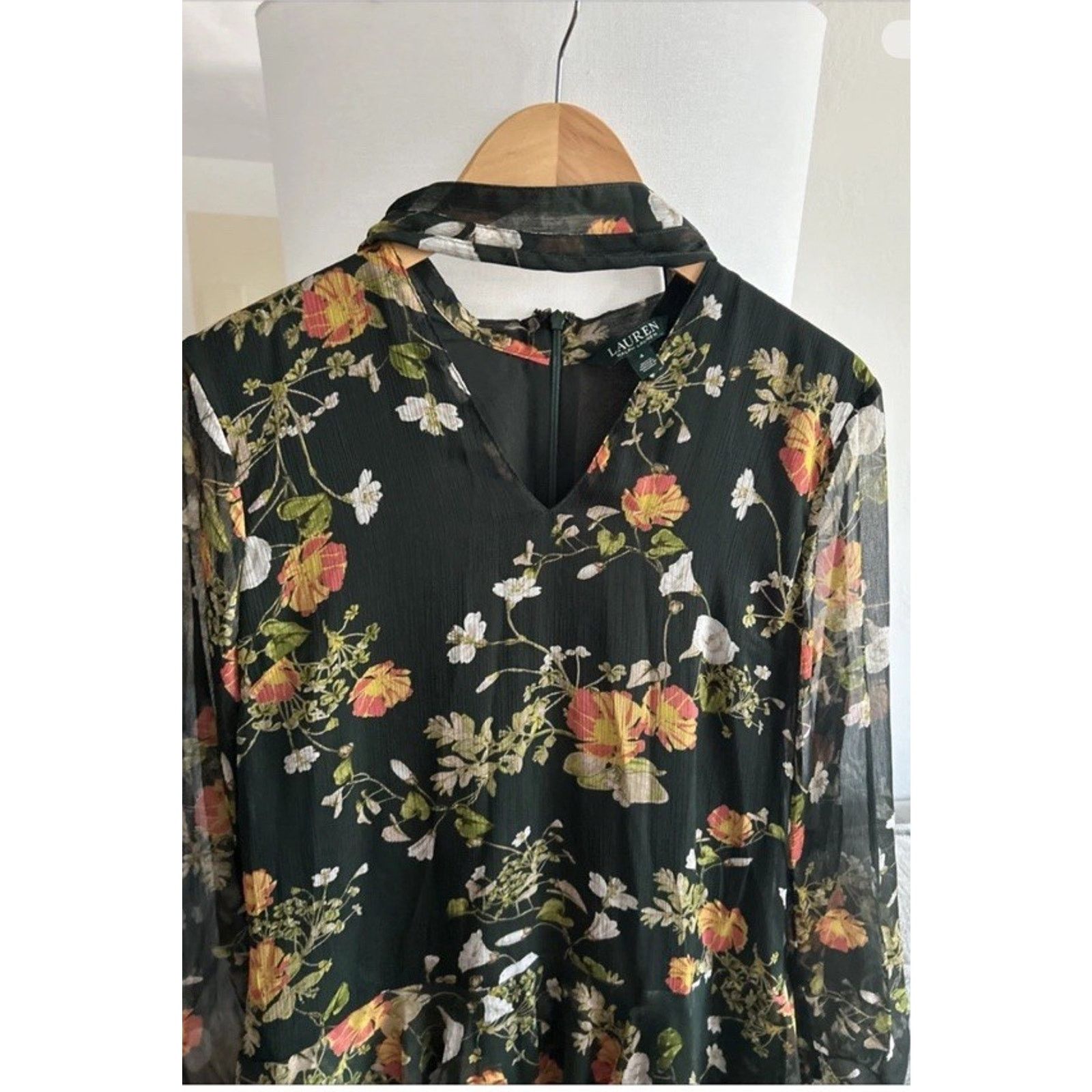Ralph Lauren Lauren Ralph Lauren Floral Georgette Ruffles Dress Size 4 Size S / US 4 / IT 40 - 8 Thumbnail