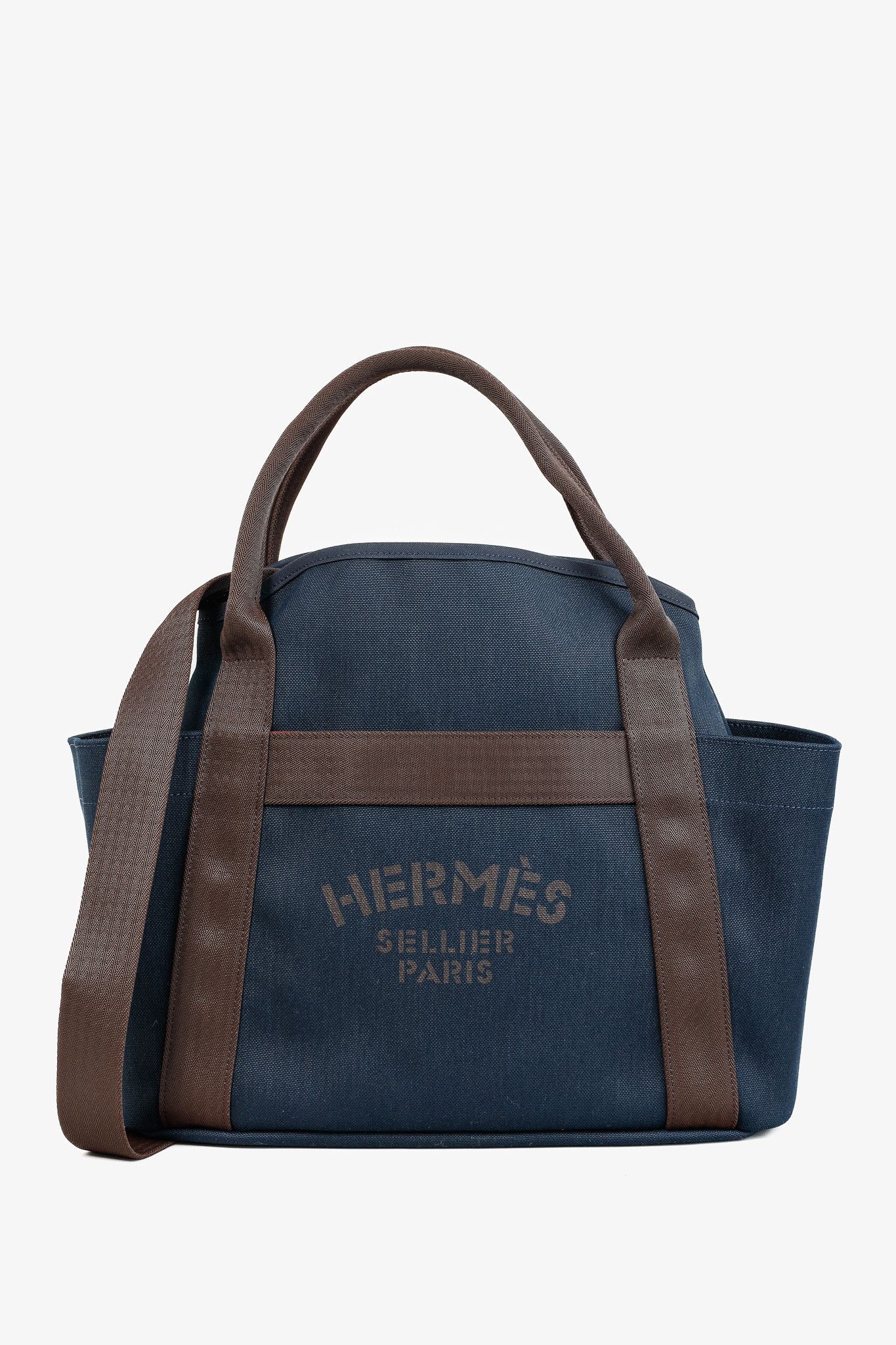 Hermes Hermes Grooming Bleu Navy & Feu Canvas Bag Size ONE SIZE - 1 Thumbnail