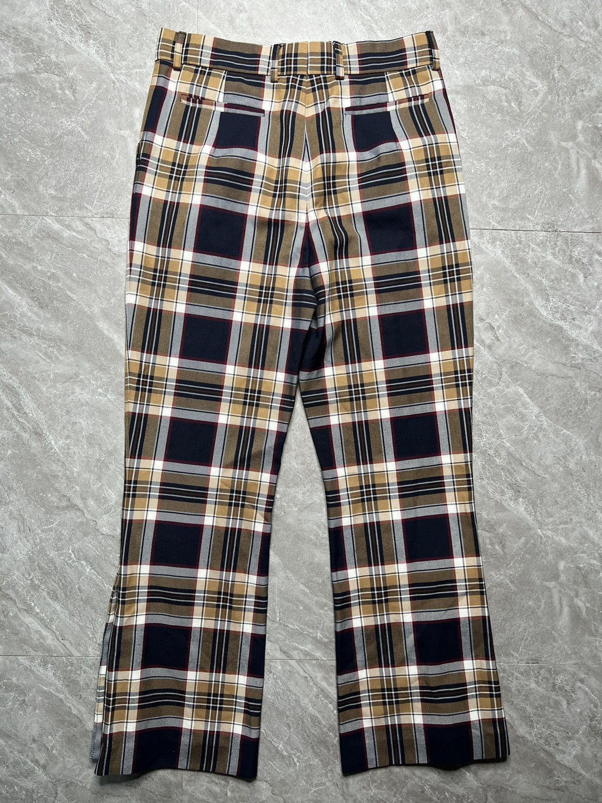 rokh Rohk Plaid Flared Button Hem Pants Size US 29 - 2 Thumbnail