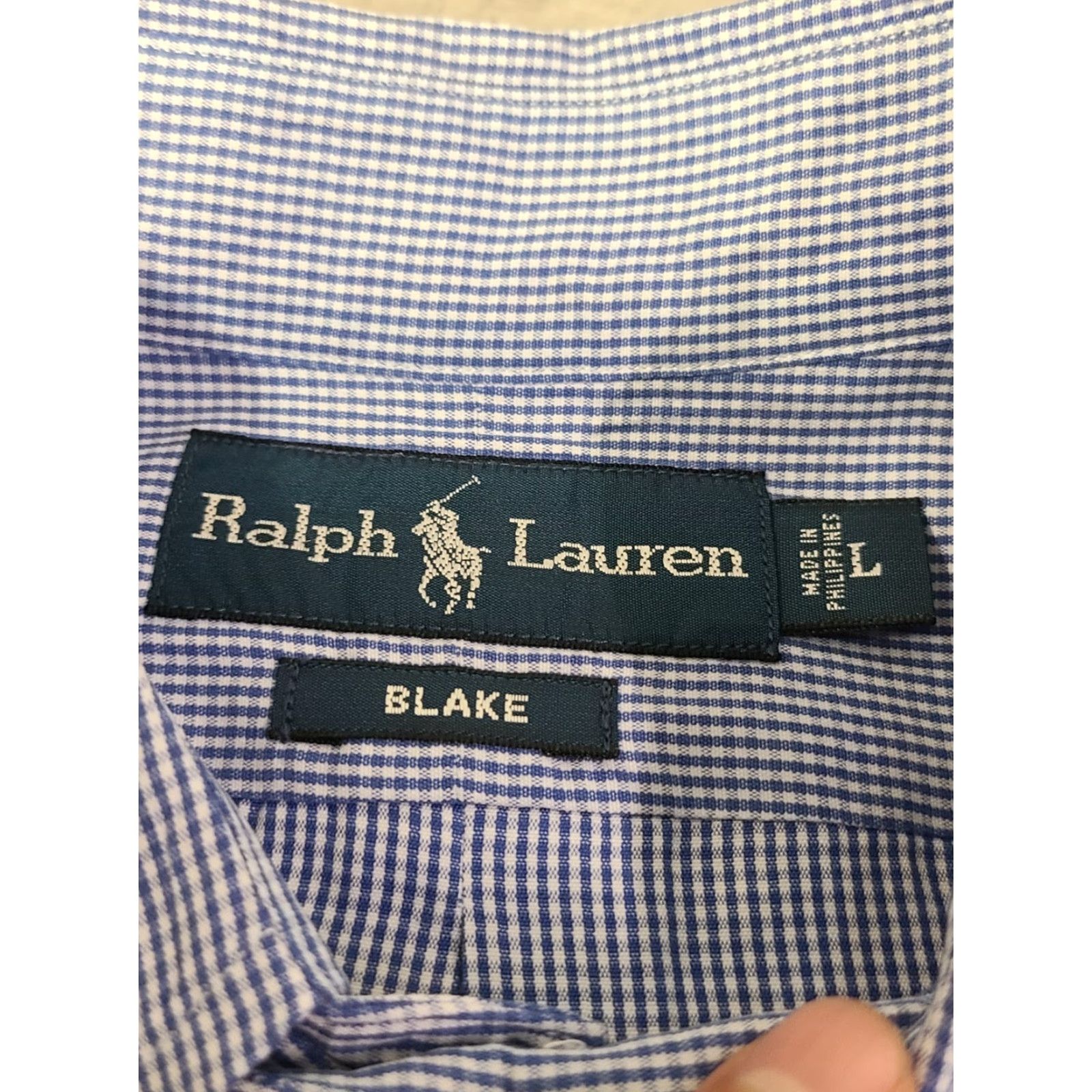 Polo Ralph Lauren Polo Ralph Lauren Shirt Mens Blue L Long Sleeve Button-Down Geometric Embroidered Logo Cotton Size US L / EU 52-54 / 3 - 6 Thumbnail