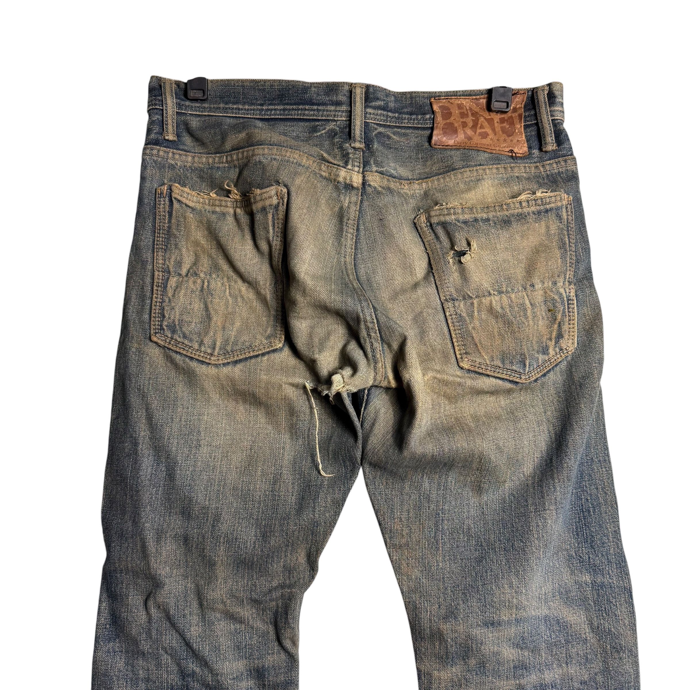 If Six Was Nine 🔥RARE🔥Denim Craft Japan Ripped Bootcut Selvedge Jeans Size US 32 / EU 48 - 4 Thumbnail