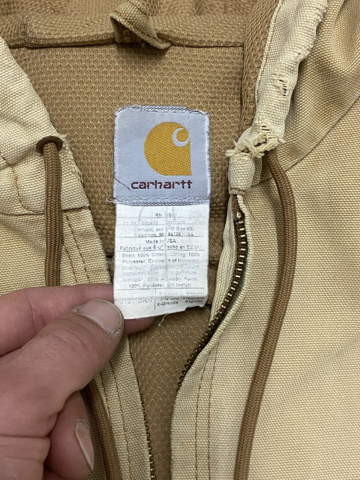 Carhartt Carhartt J151 Sand Canvas Jacket XL Made in USA Heavy Fade Size US XL / EU 56 / 4 - 3 Thumbnail