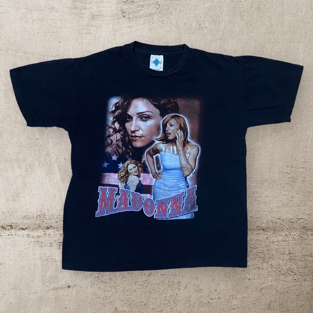 image of Rap Tees x Vintage Madonna Rap Tee Drowned World Tour 2001 T Shirt in Black, Men's (Size Large)