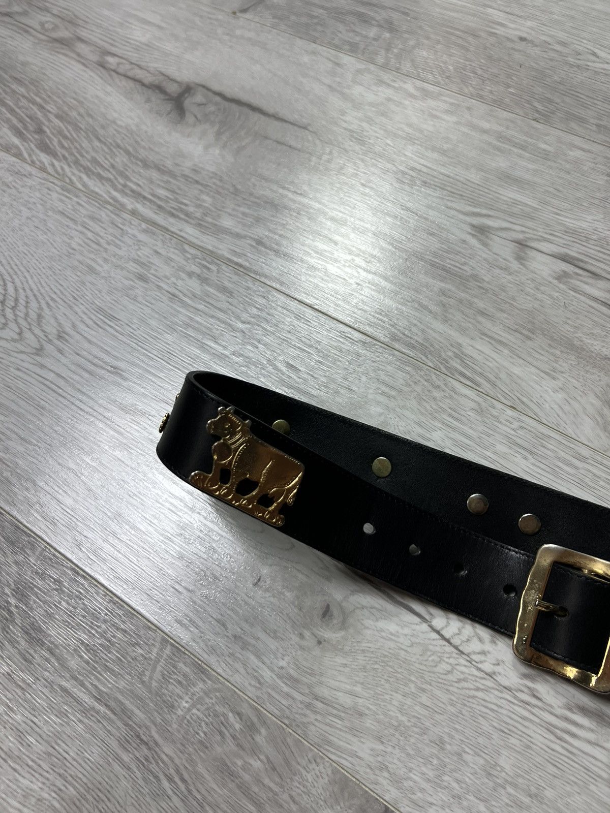 Etro Vintage Etro Cows Ethnic Black Leather Belt Monogram Size ONE SIZE - 6 Thumbnail