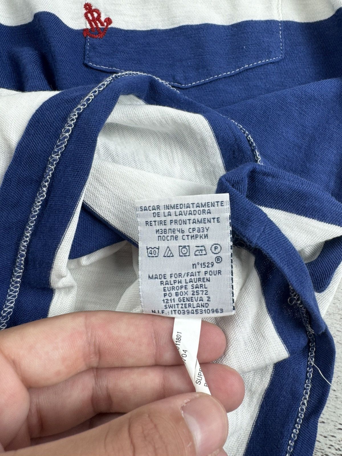 Polo Ralph Lauren Polo Ralph Lauren Striped White Blue Cotton Basic Jersey T Shirt Tee Shirt Size US S / EU 44-46 / 1 - 12 Thumbnail