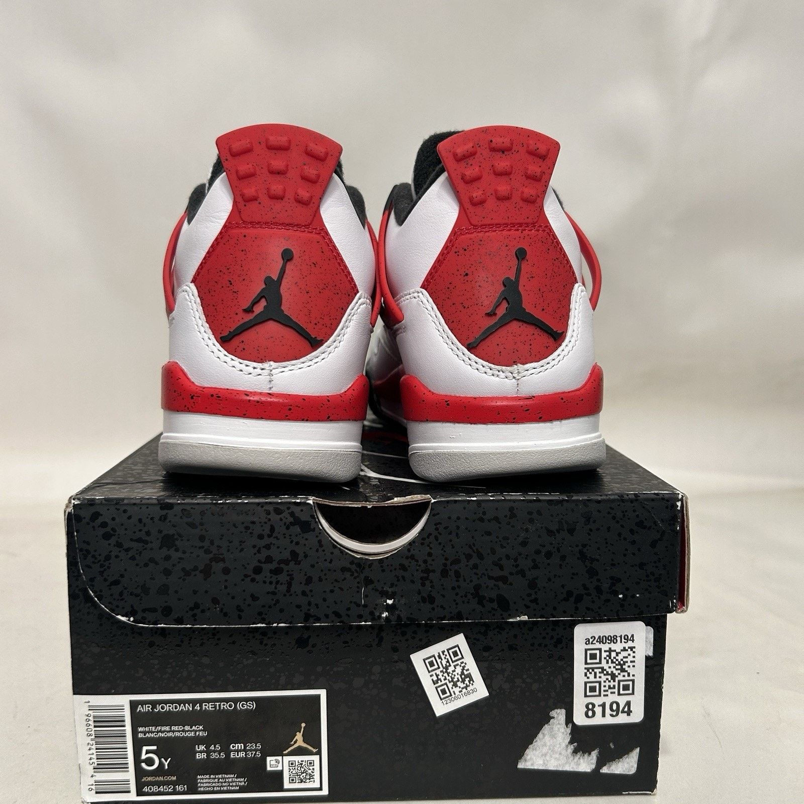 Nike Nike Air Jordan 4 Retro GS “Red Cement” Size US 6.5 / IT 36.5 - 4 Thumbnail