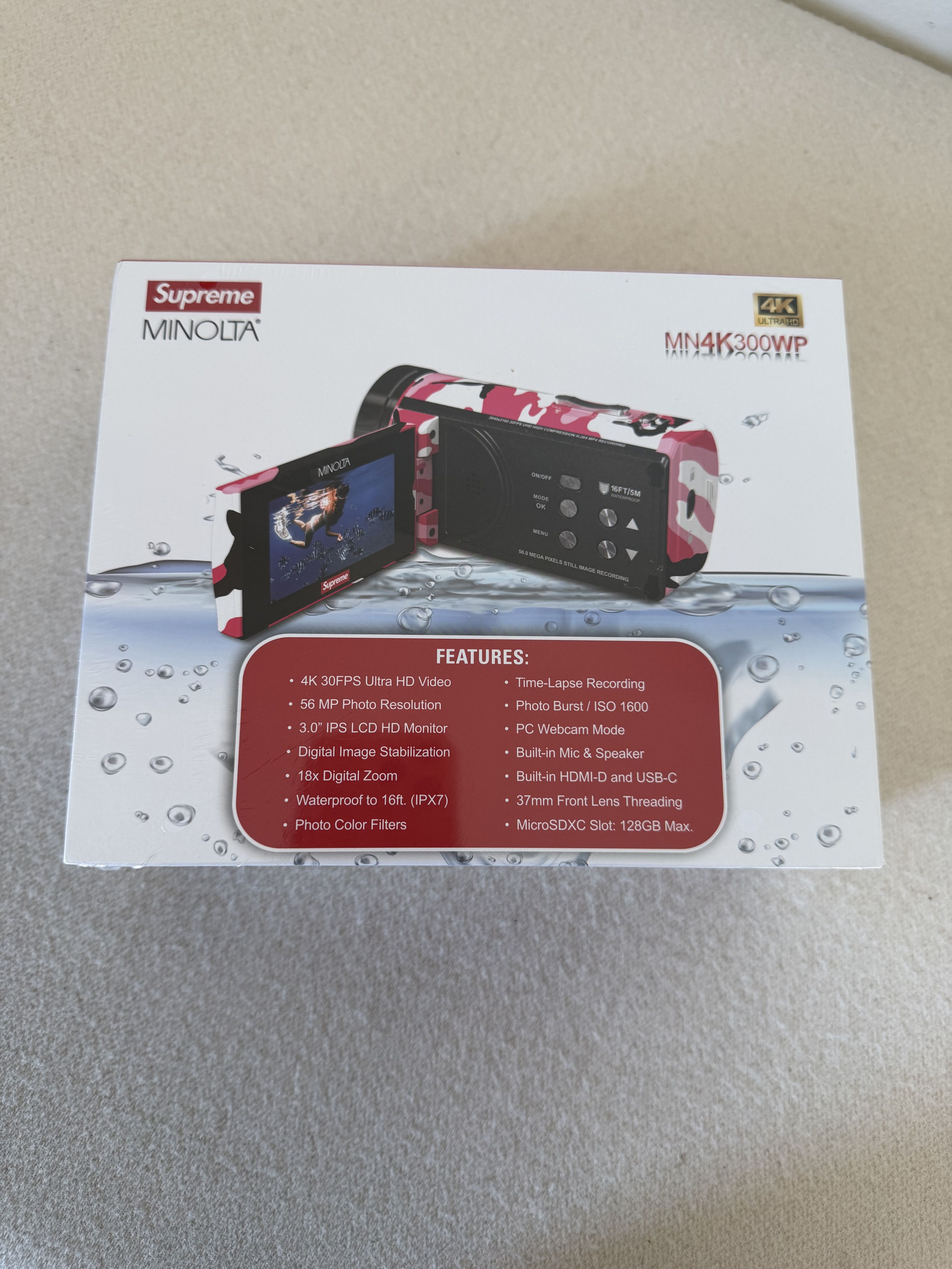 Supreme Supreme Minolta Waterproof Camcorder in Pink Camo MN4K300WP Size ONE SIZE - 2 Thumbnail