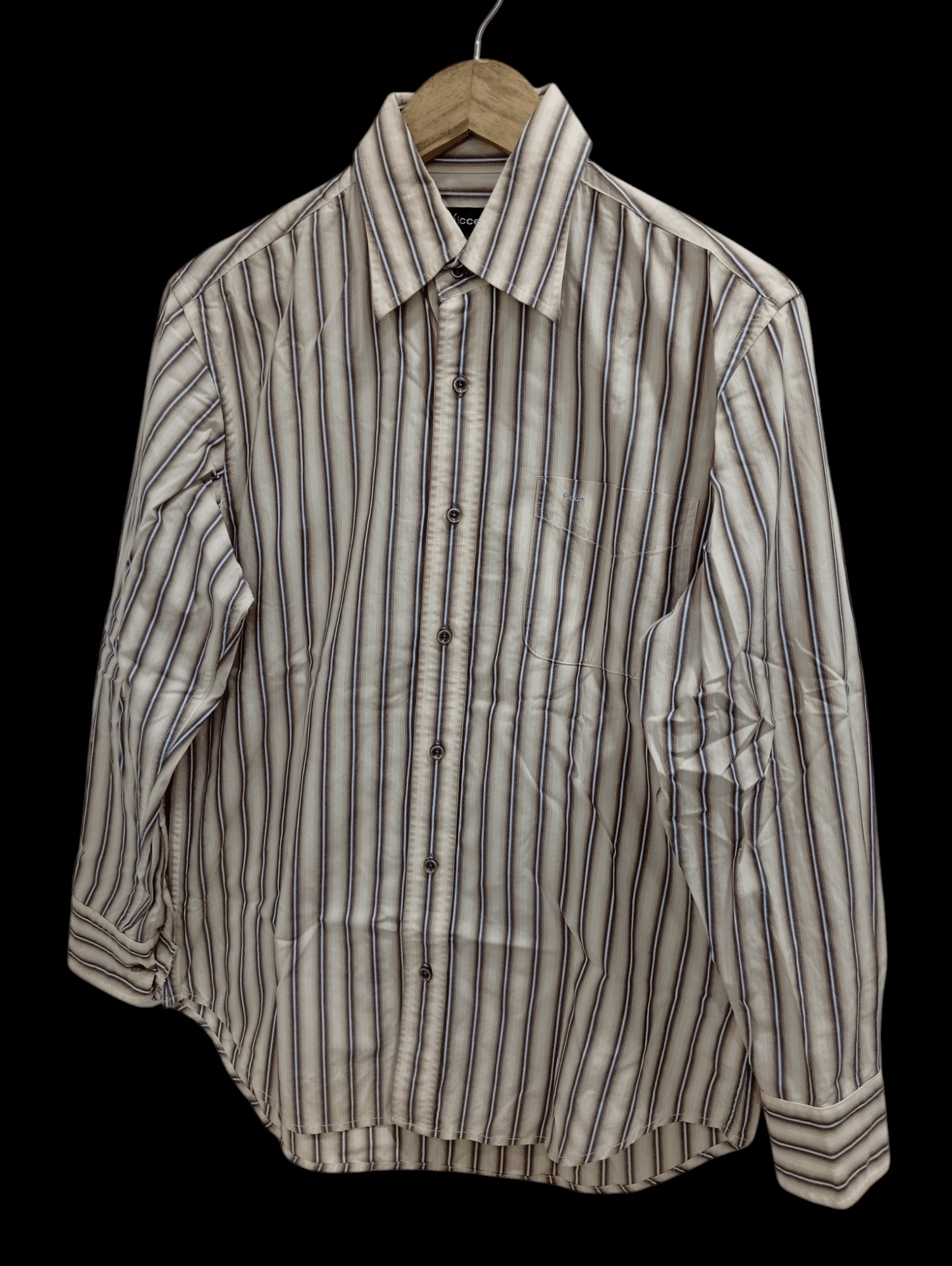 Japanese Brand × Vintage × Yoshiyuki Konishi 🔥🔥Vintage Ficce Stripe LS Shirt Size US M / EU 48-50 / 2 - 3 Thumbnail