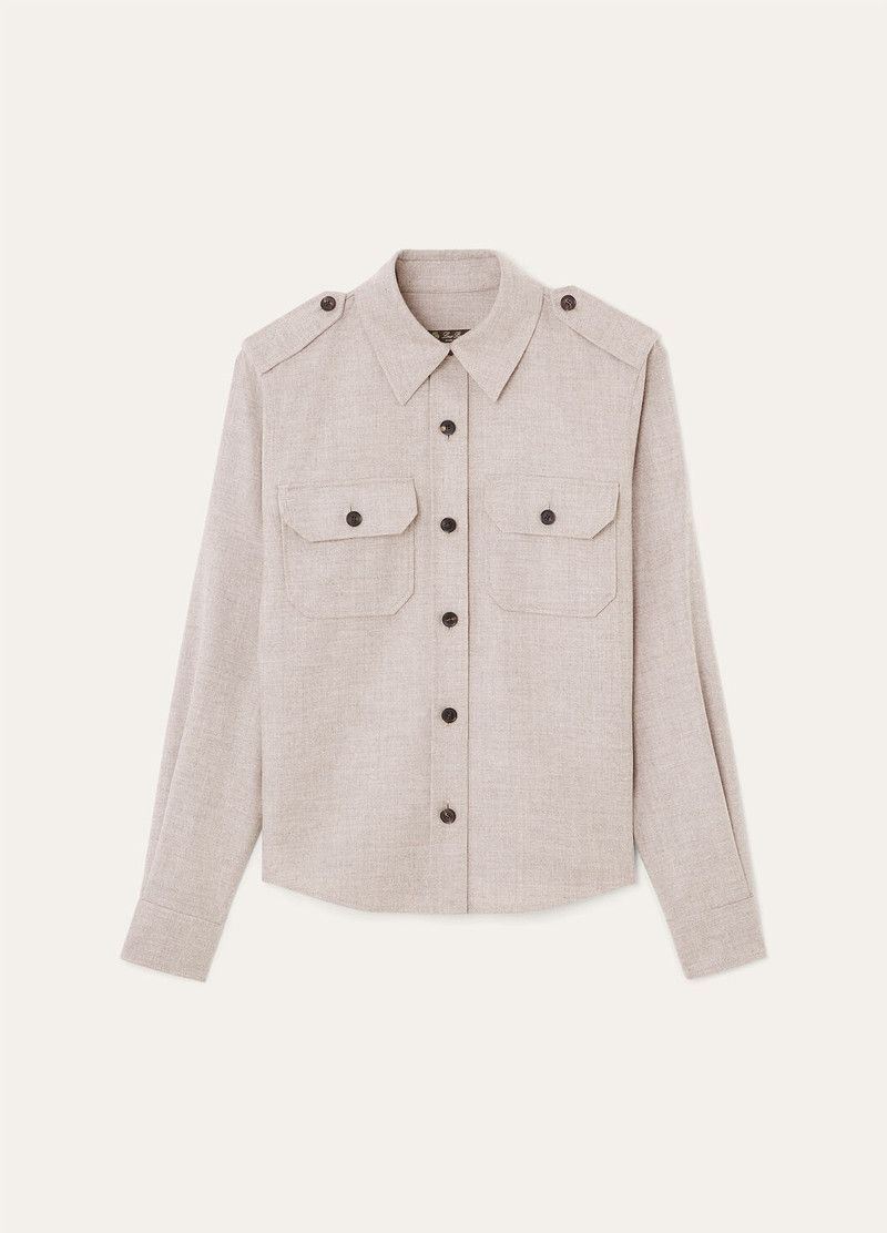 Loro Piana o1srvl11e0526 FAP2668 Anya Shirt in Light Beige Size L / US 10 / IT 46 - 1 Thumbnail