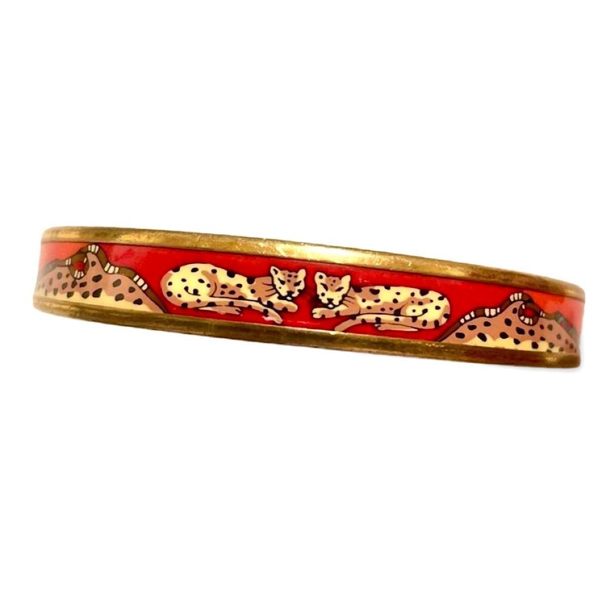 Hermes Vintage Hermes golden enamel bangle, panther Size ONE SIZE - 1 Thumbnail