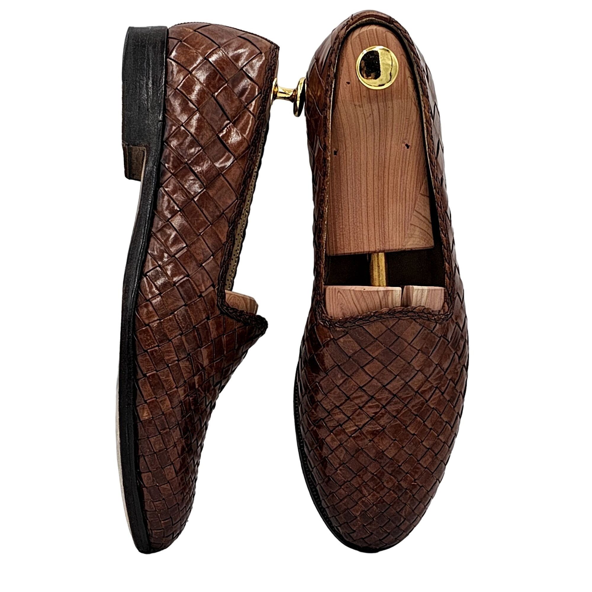 Mezlan Vintage Mezlan "Riviera" Men's Size 9.5 Brown Woven Leather Size US 9.5 / EU 42-43 - 4 Thumbnail