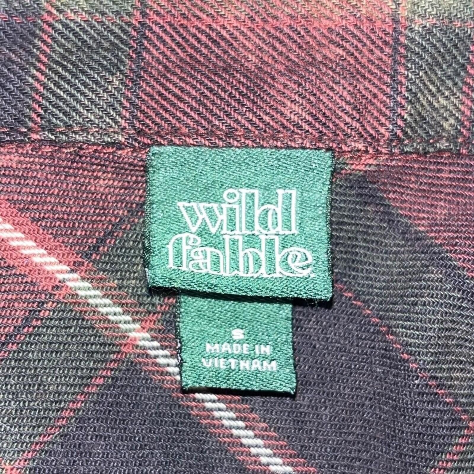 Other Wild Fable Red Flannel Plaid Long Sleeve Blouse Button Up Size M / US 6-8 / IT 42-44 - 3 Thumbnail