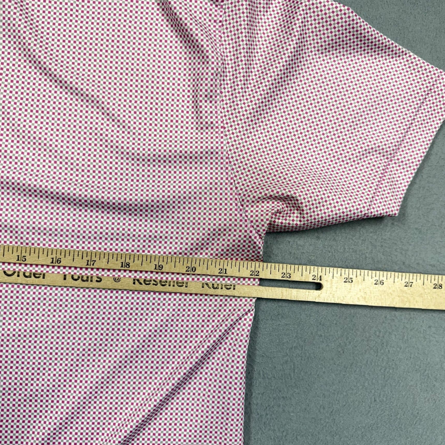 Vintage Horn Legend Polo Shirt Mens M Pink Check Golf Performance Moisture Wicking Short Sleeve Button Front Collared 90s? Size US M / EU 48-50 / 2 - 7 Thumbnail