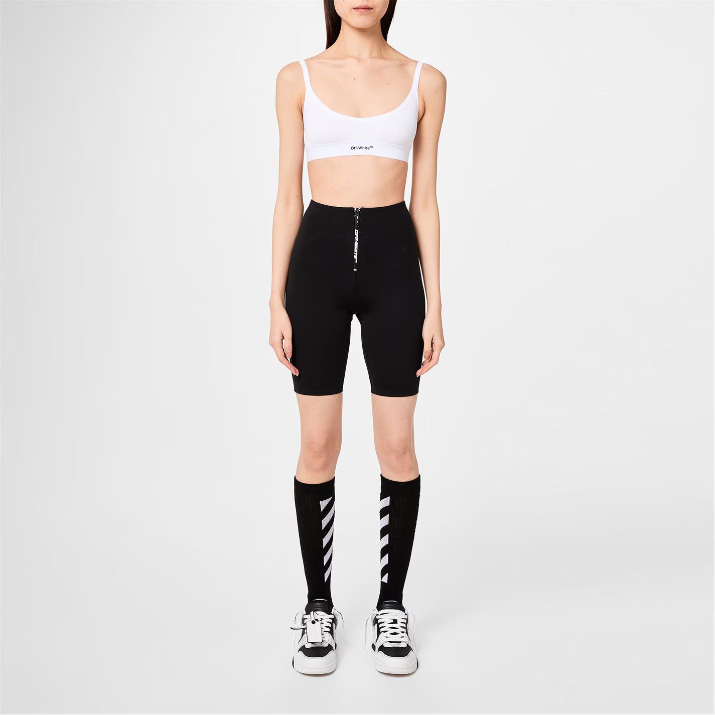 Off-White o1g2r1mq0225 Size: M / Helvetica Logo Basic Rib Bra in White Size ONE SIZE - 3 Thumbnail