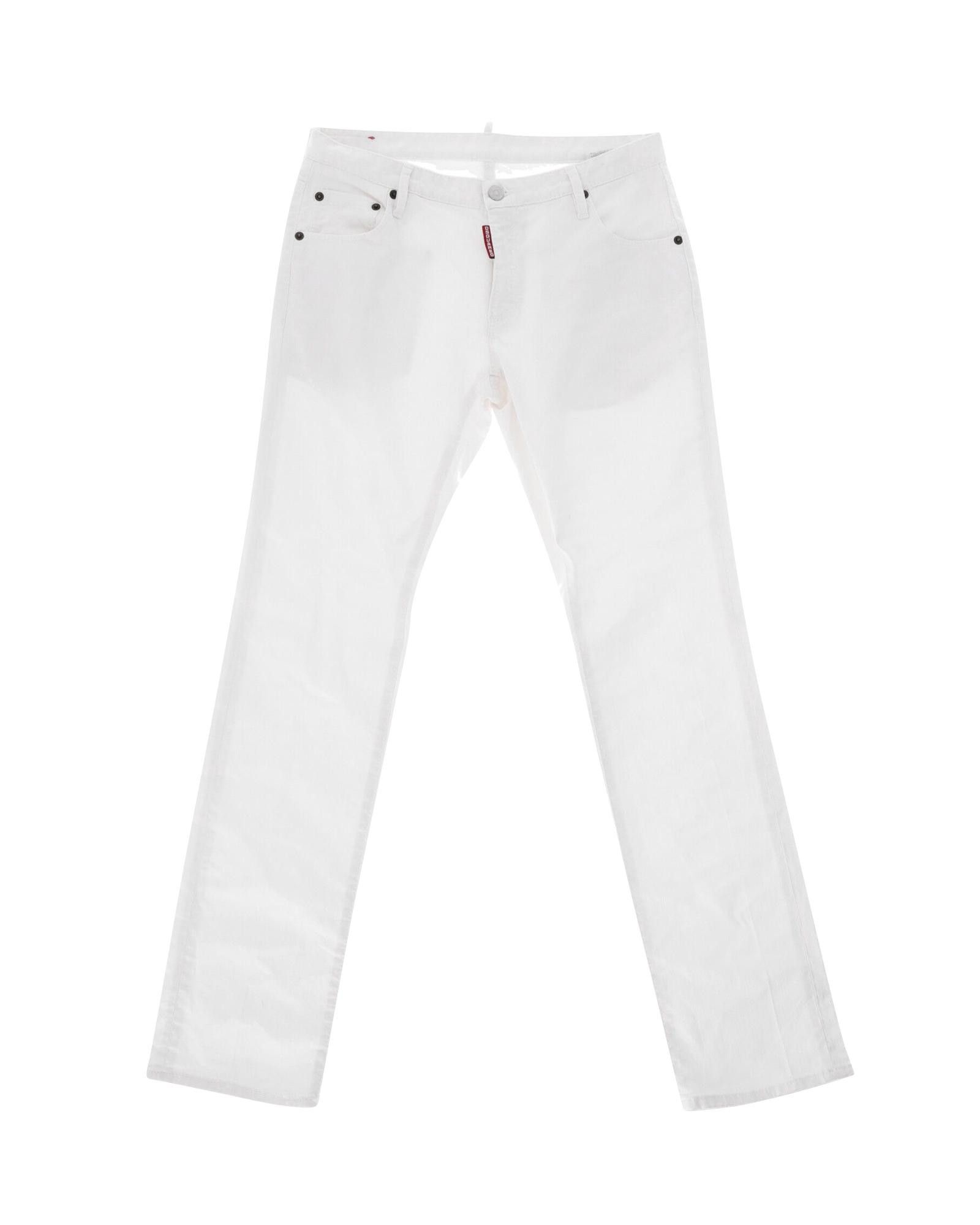 image of White Cotton Slim-Leg Jeans With Logo Patch By Dsquared2, Men's (Size 28)
