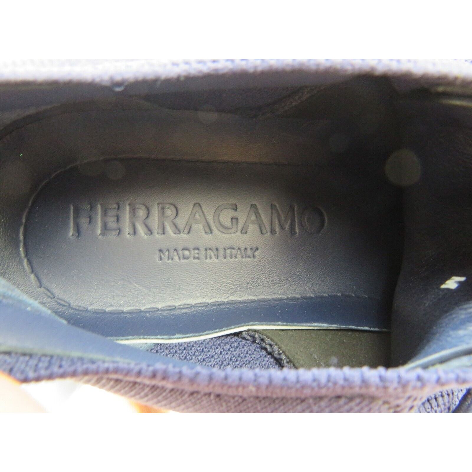 Salvatore Ferragamo FERRAGAMO DARK BLUE NIMA MESH LOGO LOW SNEAKERS 9 42 ITALY Size US 9 / EU 42 - 11 Thumbnail