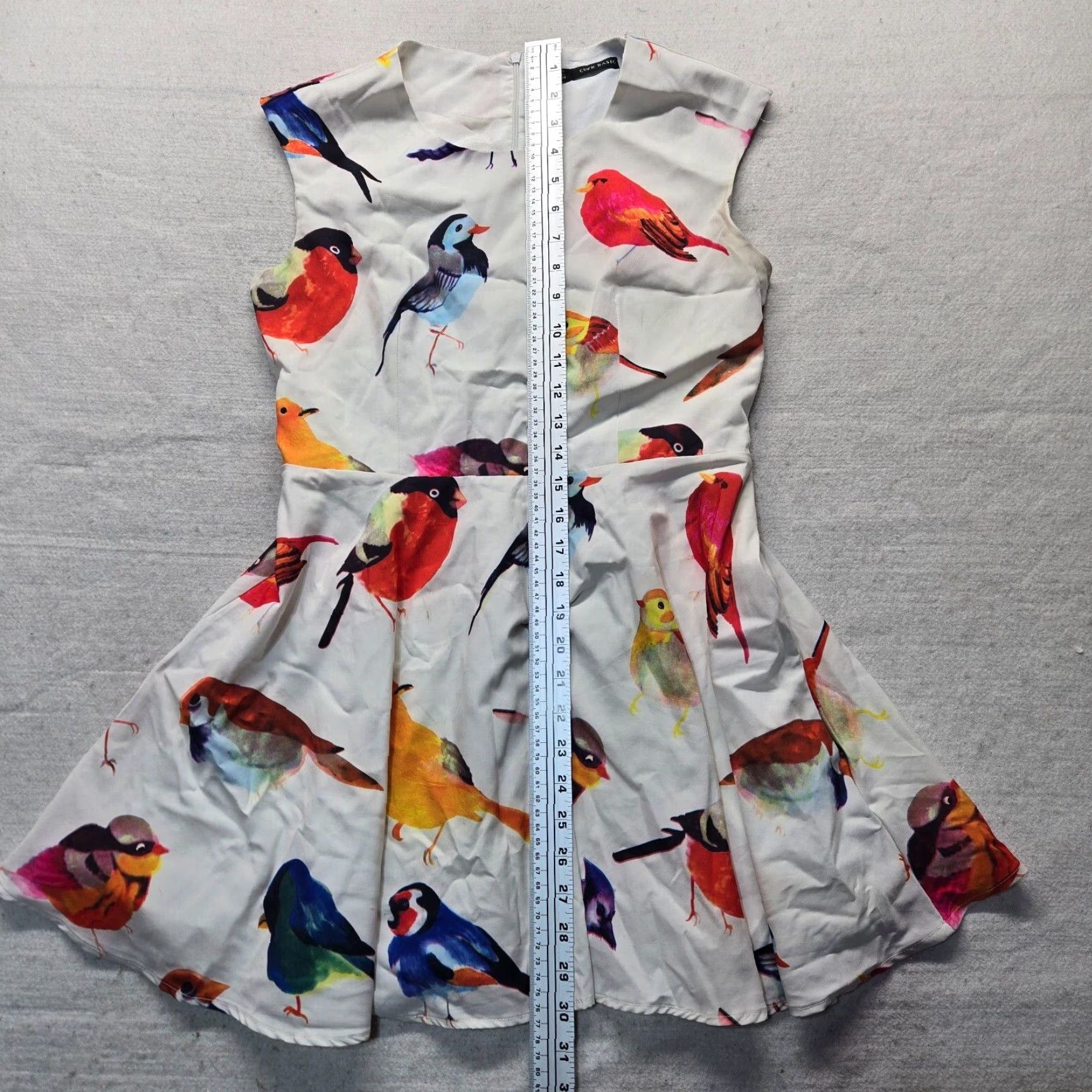 Gloverall White Birds Print Short Sleeveless Shirt Dress Womens Large Size 36" / US 14 / IT 50 - 5 Thumbnail