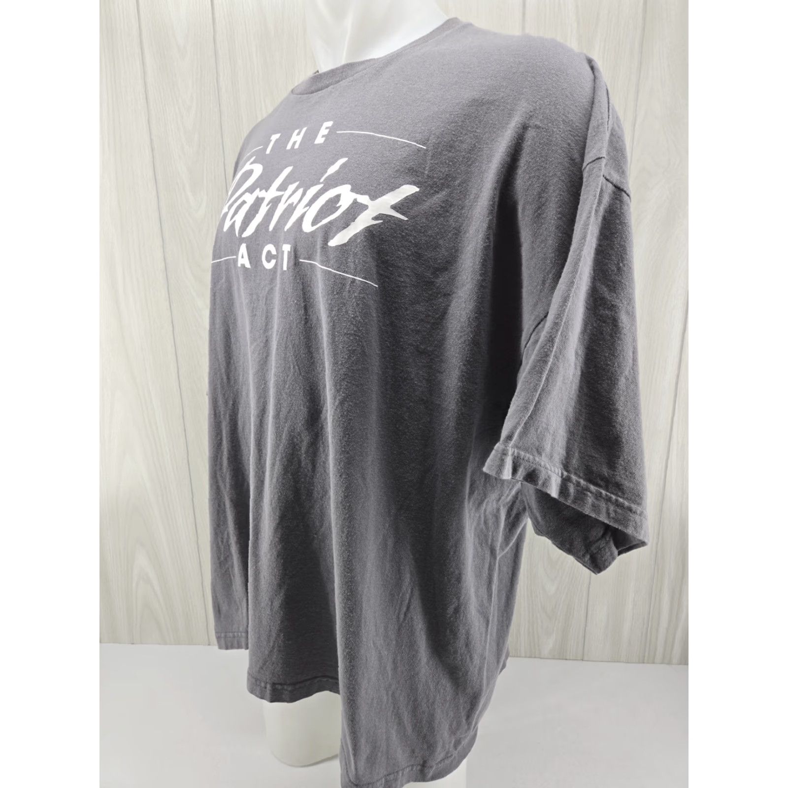 Vintage VINTAGE Bayside The Patriot Act T Shirt Gray 3XL Mens Short Sleeve Crew Neck Graphic Print Size US XXL / EU 58 / 5 - 3 Thumbnail
