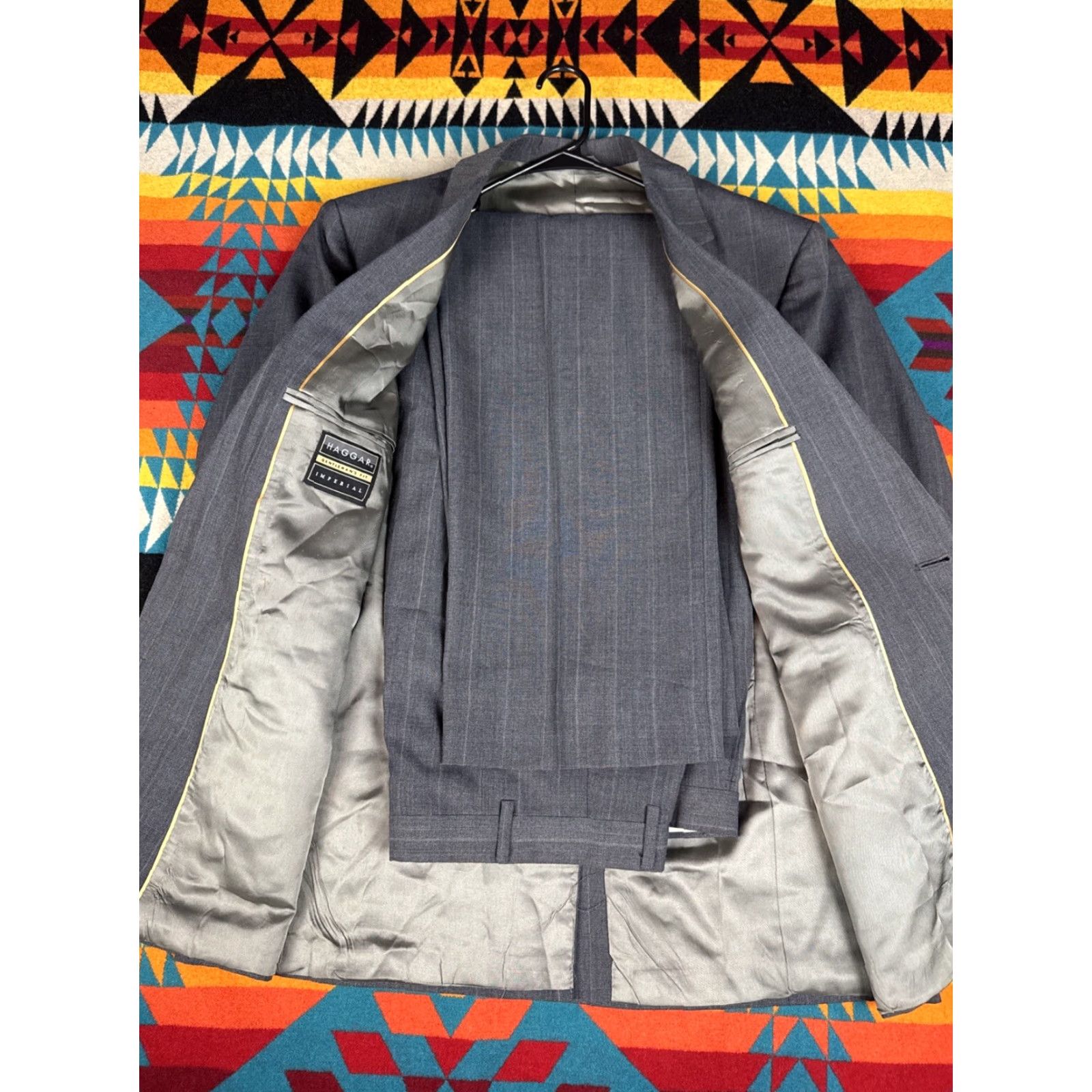 Haggar Haggar Imperial 2pc Suit Blazer Sport Coat & Pants Jacket 42x34 Men Multicolor 2 Piece Sports Size 42R - 2 Thumbnail