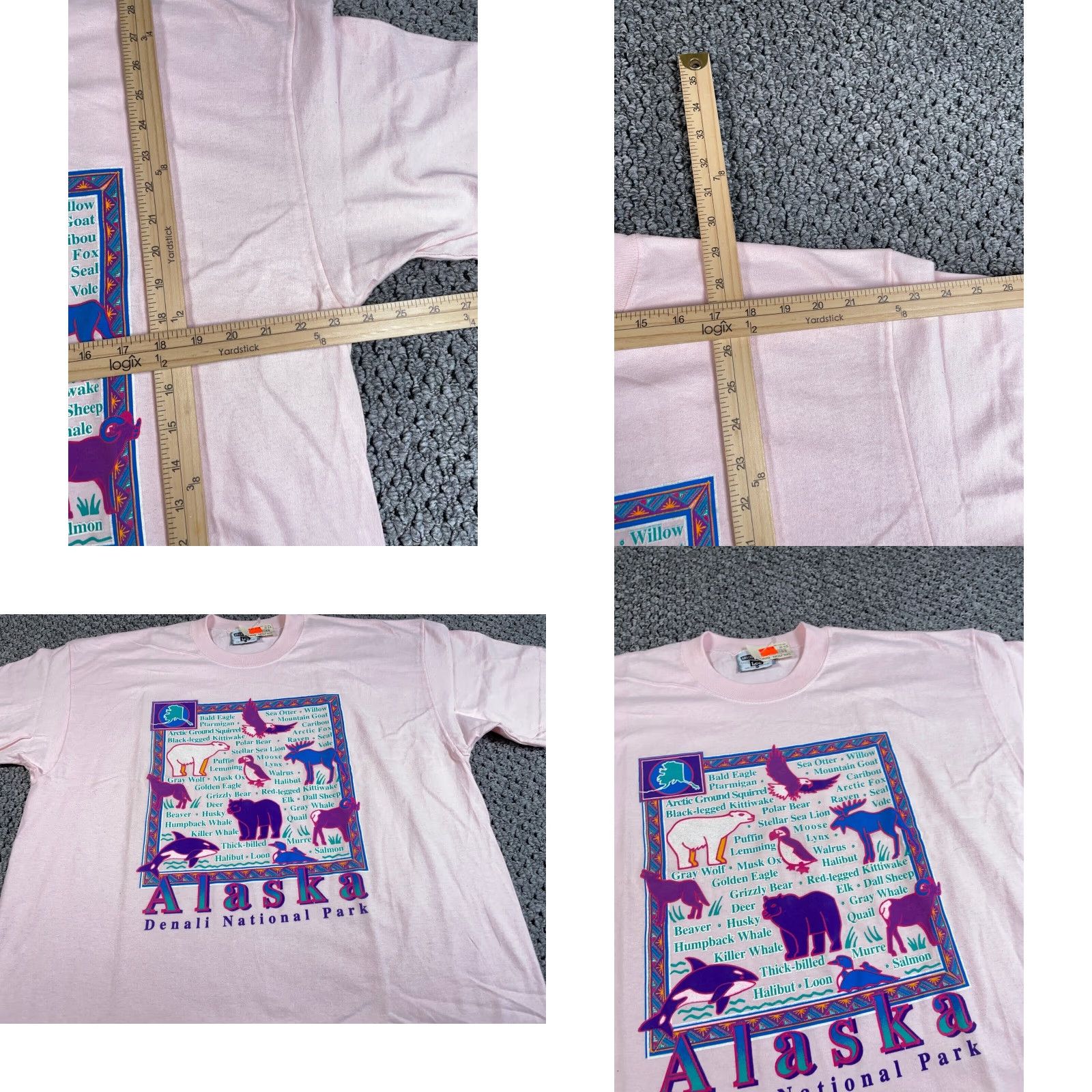 Lee VINTAGE Lee Alaska Denali Park T-Shirt Adult XL Pink 90s Nature Outdoor Animals Made in USA Size US XL / EU 56 / 4 - 8 Thumbnail