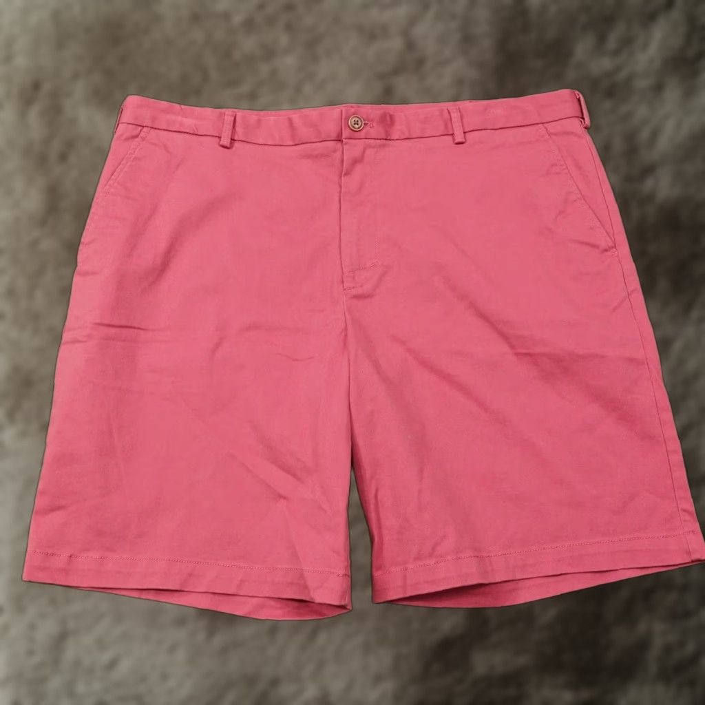 Izod IZOD Saltwater Shorts Mens 40 Red Chino Classic Fit Flat Front Belted Pockets Stretch Casual Summer Mens Size US 40 / EU 56 - 1 Thumbnail