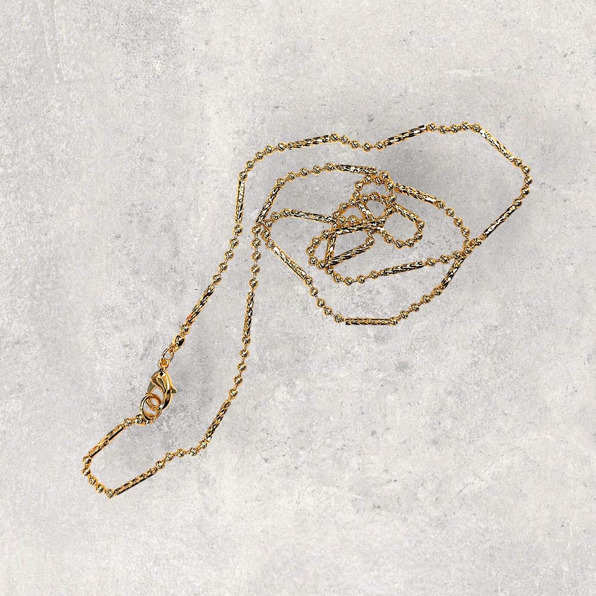 Other Alternating Ball & Diamond Cut Bar Chain Size ONE SIZE - 3 Thumbnail