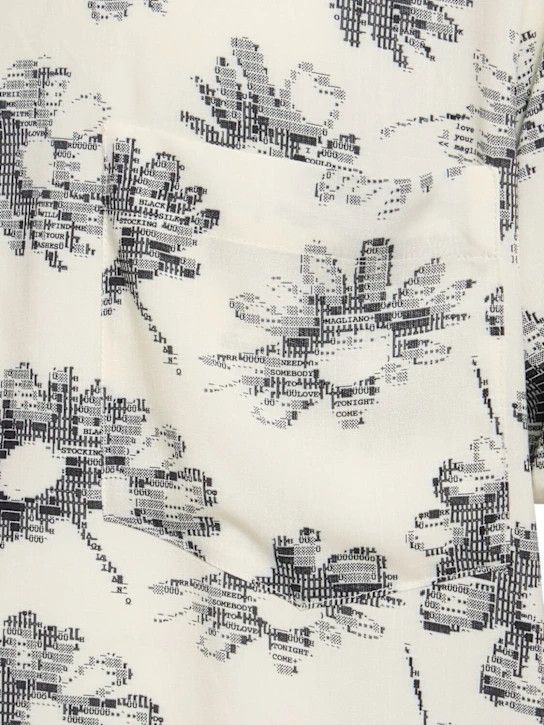 Magliano o1lsvrm0425 Matrix Print Viscose Bowling Shirt in White Size US S / EU 44-46 / 1 - 5 Thumbnail