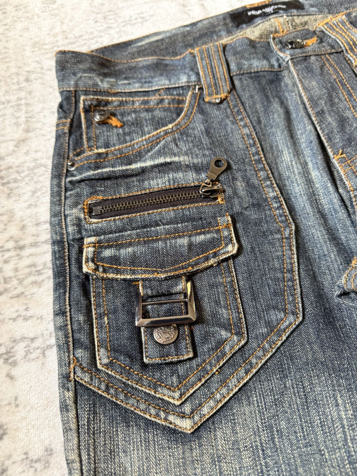 In The Attic In The Attic Japan Mud Earthy Wash Paneled Gun Pocket Jeans Size US 30 / EU 46 - 7 Thumbnail
