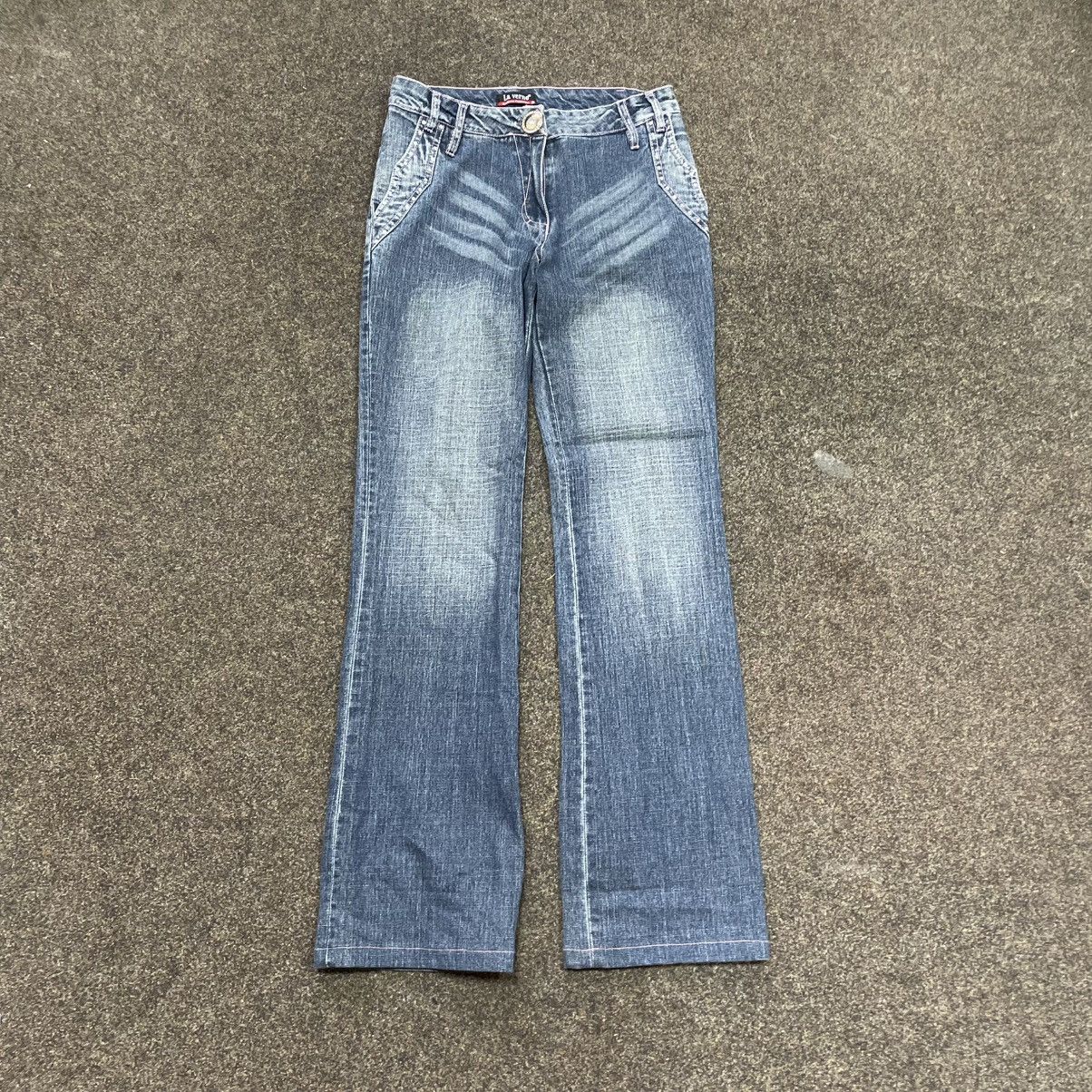Vintage Vintage Y2K Baggy Wide Leg Jeans Washed Blue 90s Skate Logo Size 34" / US 12 / IT 48 - 1 Thumbnail