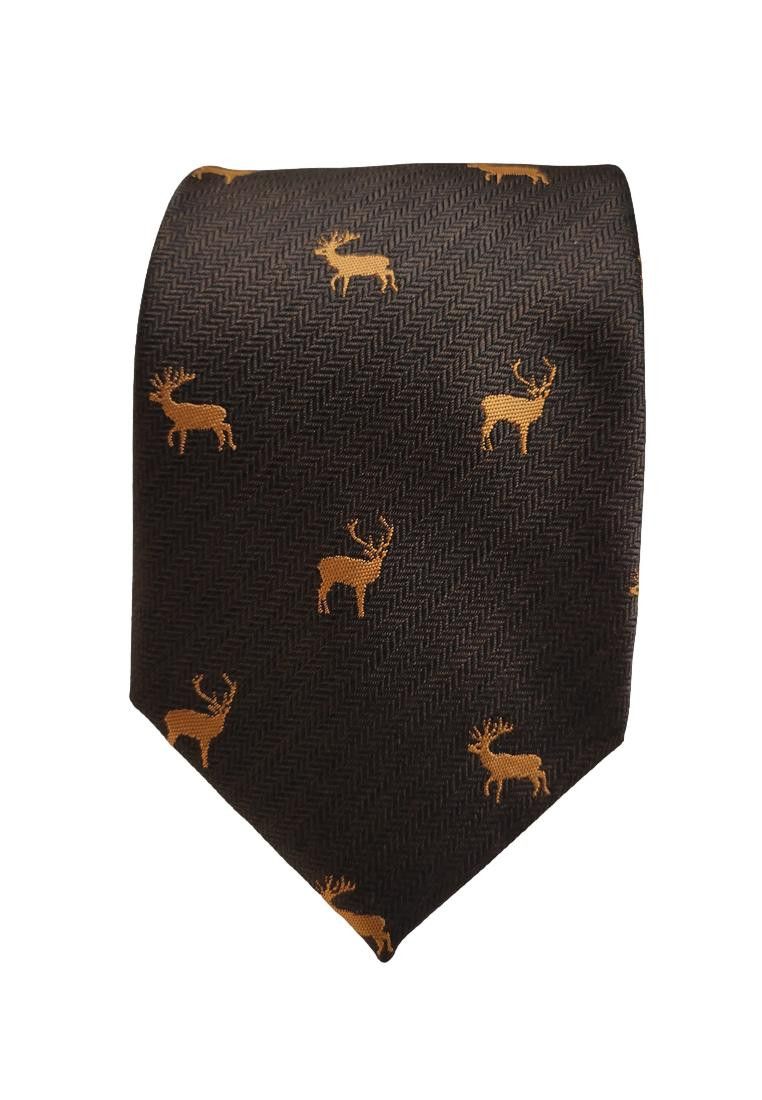 The Unbranded Brand Brown Deer Pattern Men Tie Necktie Size ONE SIZE - 3 Thumbnail