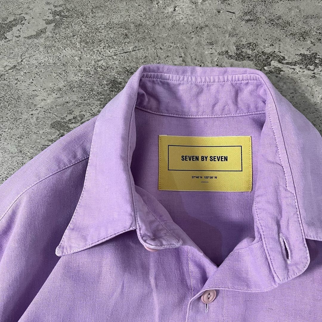 Designer Seven By Seven Linen Oversized LS Shirt - Purple Size US XS / EU 42 / 0 - 2 Thumbnail