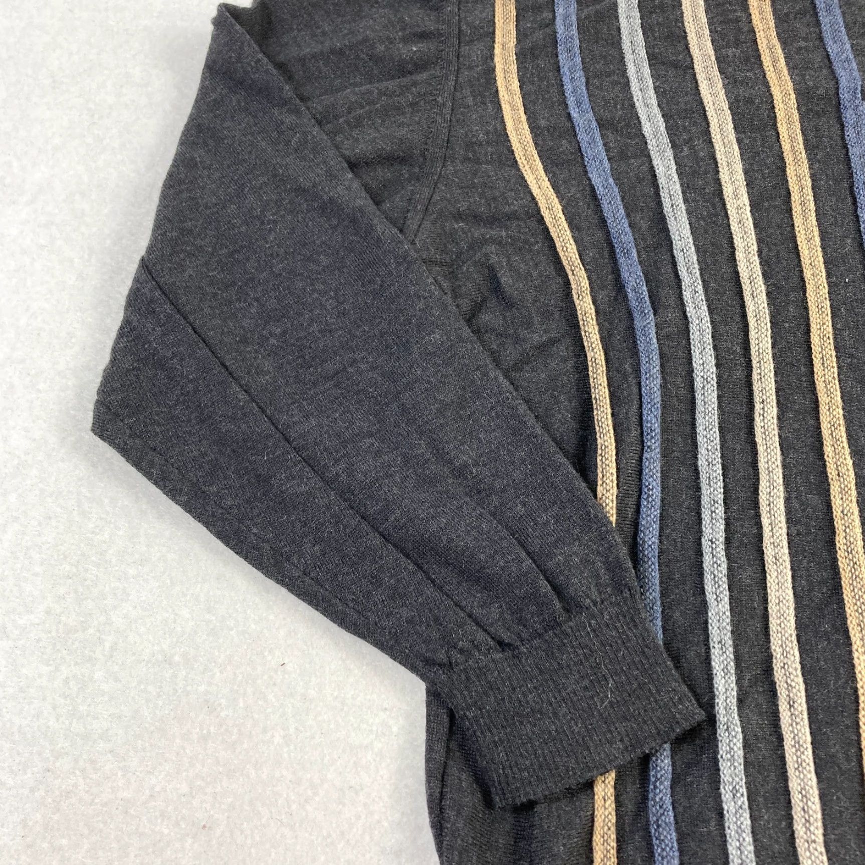 Jim Thompson VINTAGE Norm Thompson Merino Wool Sweater Mens 2XL Striped Italian Made Size US XXL / EU 58 / 5 - 3 Thumbnail