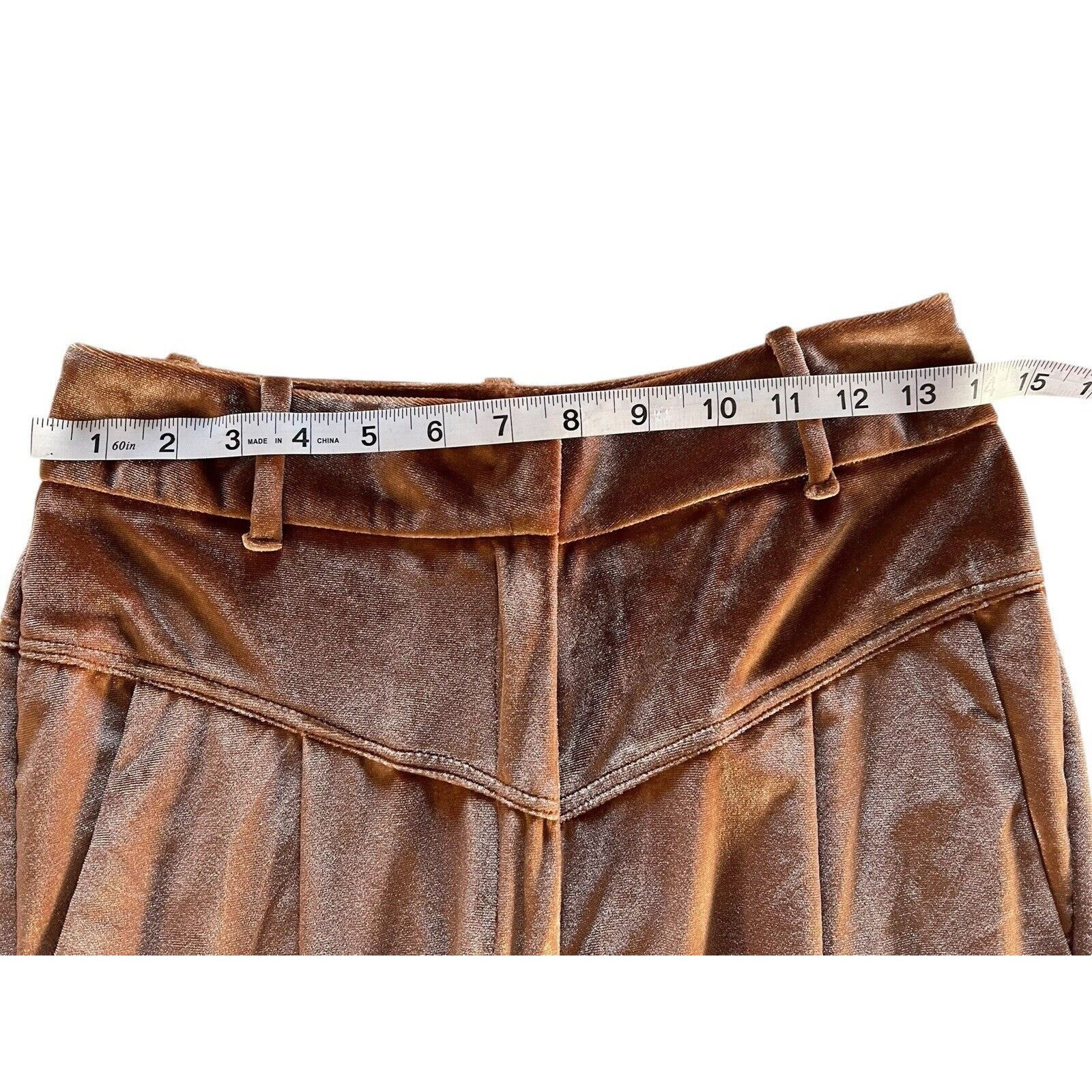 Other Stella Pardo High Waist Wide Leg Velour Camel Velour Small Size 27" / US 4 / IT 40 - 7 Thumbnail