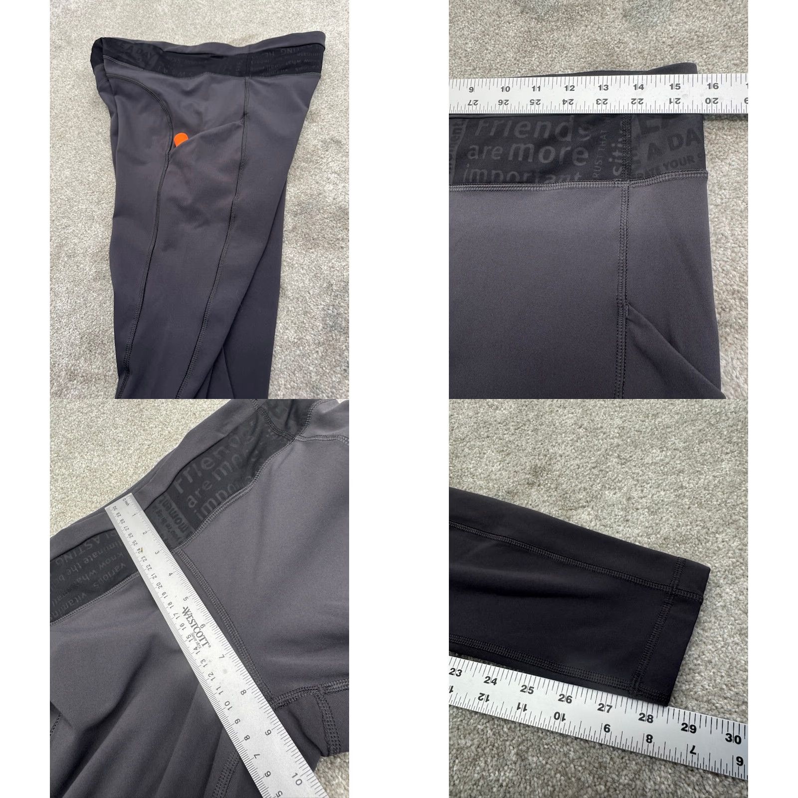 Lululemon Lululemon Leggings Black 10 Pockets Inspirational Quotes Zippered Pocket Size 10 Women Activewear Leggings Size 32" / US 10 / IT 46 - 9 Thumbnail