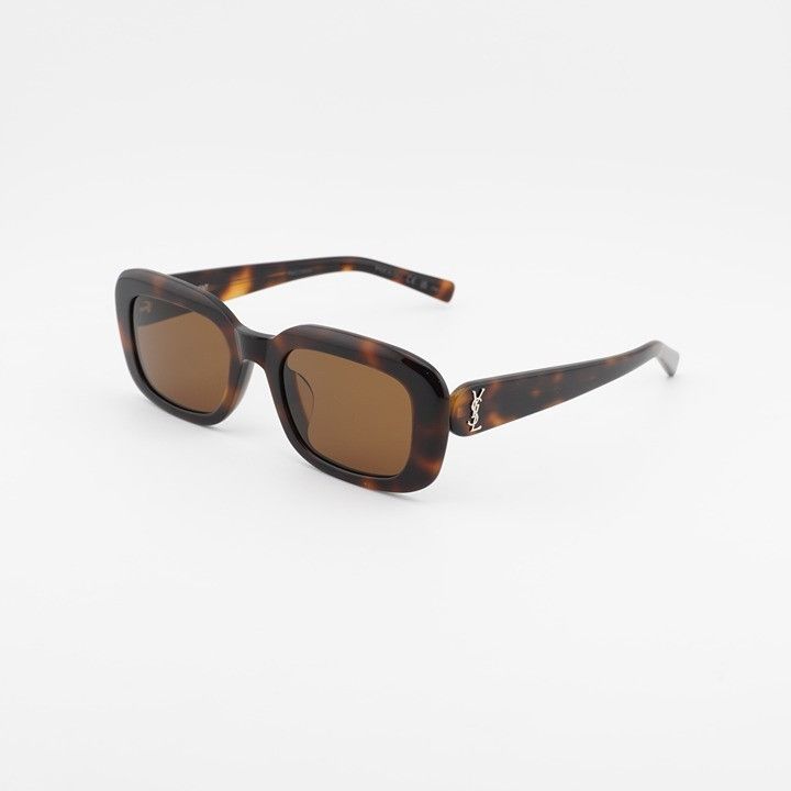 Saint Laurent Paris Saint Laurent SLM130/F 004 Sunglasses Havana Rectangle Frame Size ONE SIZE - 1 Thumbnail