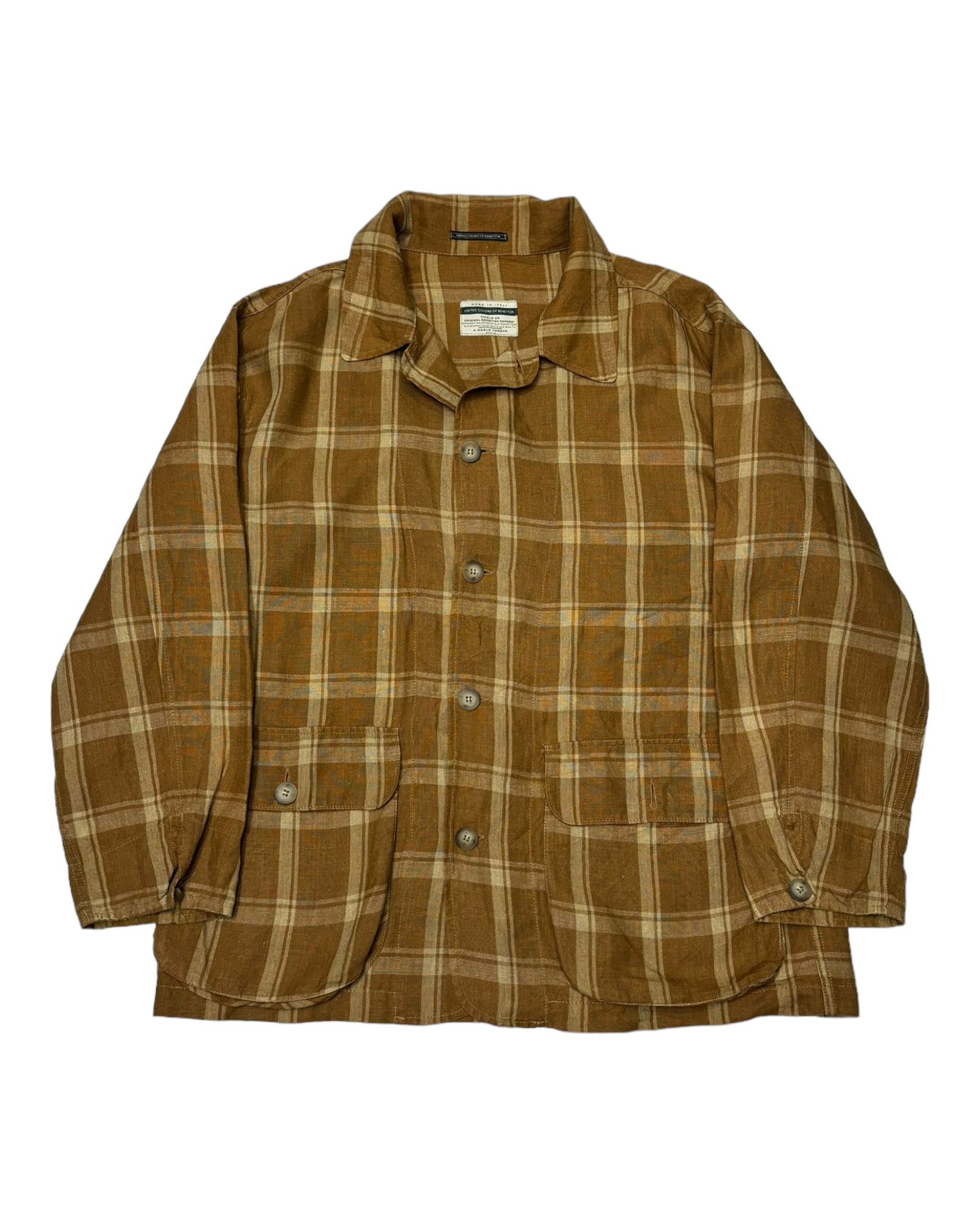 Benetton UNITED COLORS OF BENETTON TARTAN CHECKERED CHORE JACKET Size US XL / EU 56 / 4 - 6 Thumbnail