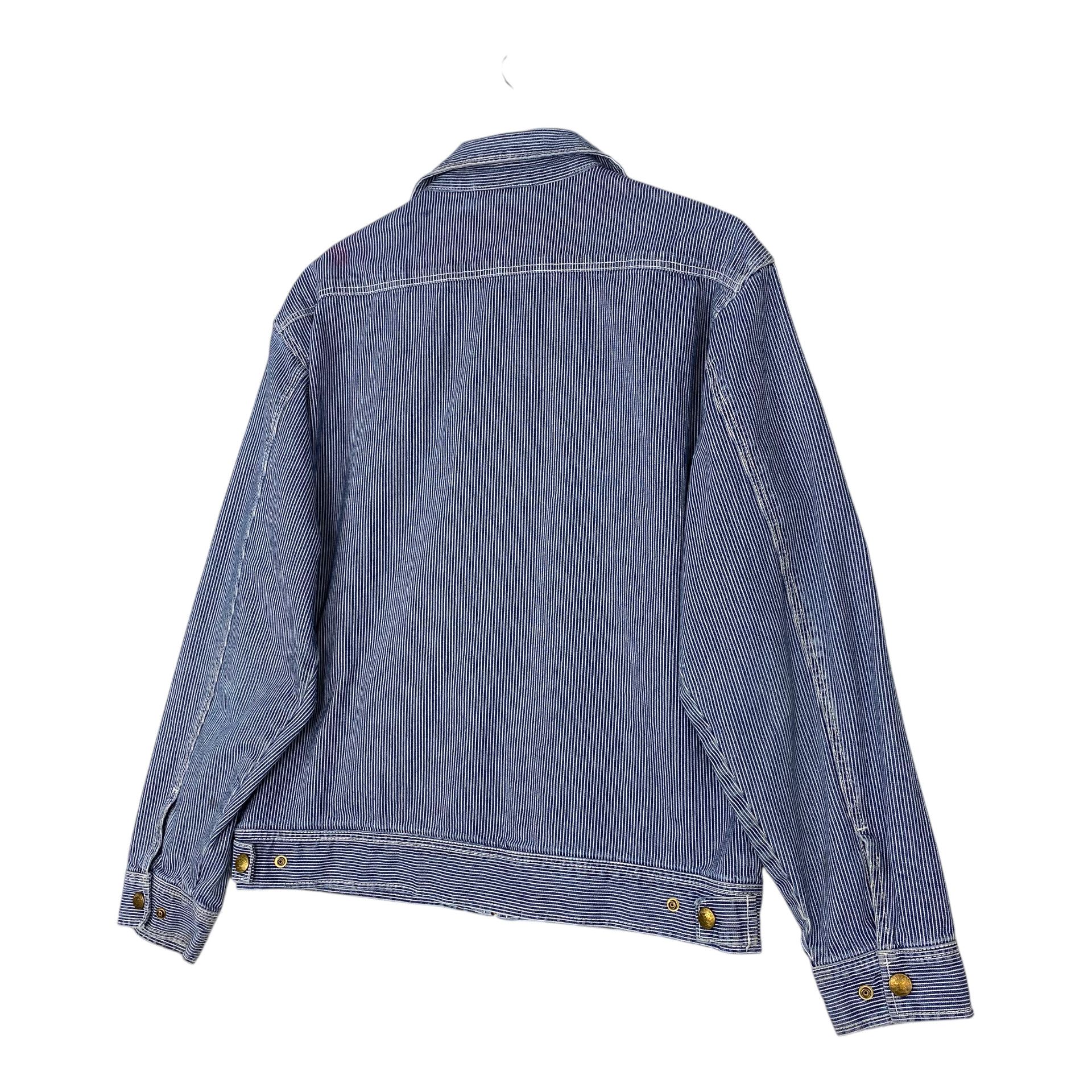 Japanese Brand 💥SATISFACTORY DOGMAN HICKORY TRUCKER JACKET Size US L / EU 52-54 / 3 - 9 Thumbnail