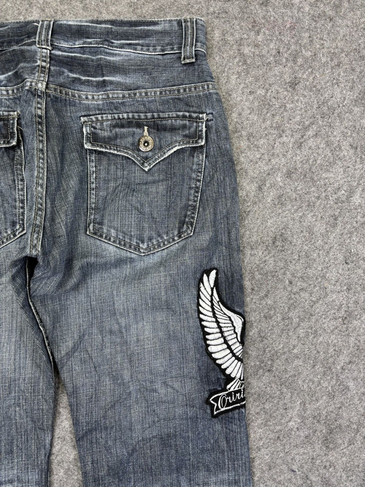 Japanese Brand 💥Flare💥Insane Oririn Crazy Fades Denim F858 Size US 33 - 11 Thumbnail