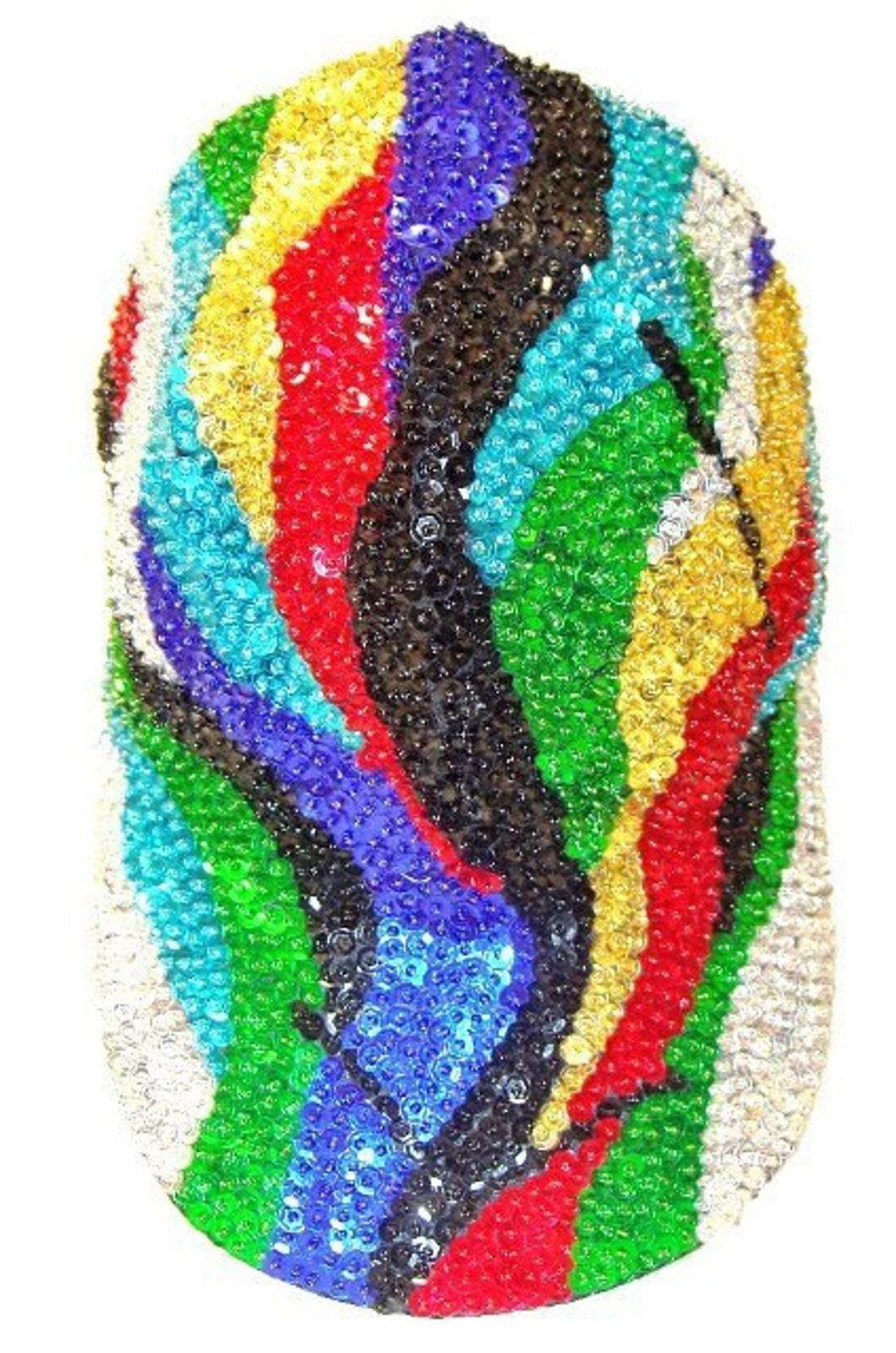 Rainbow Sequin Baseball Cap RAINBOW Zig-Zag for KIDS Size ONE SIZE - 1 Preview