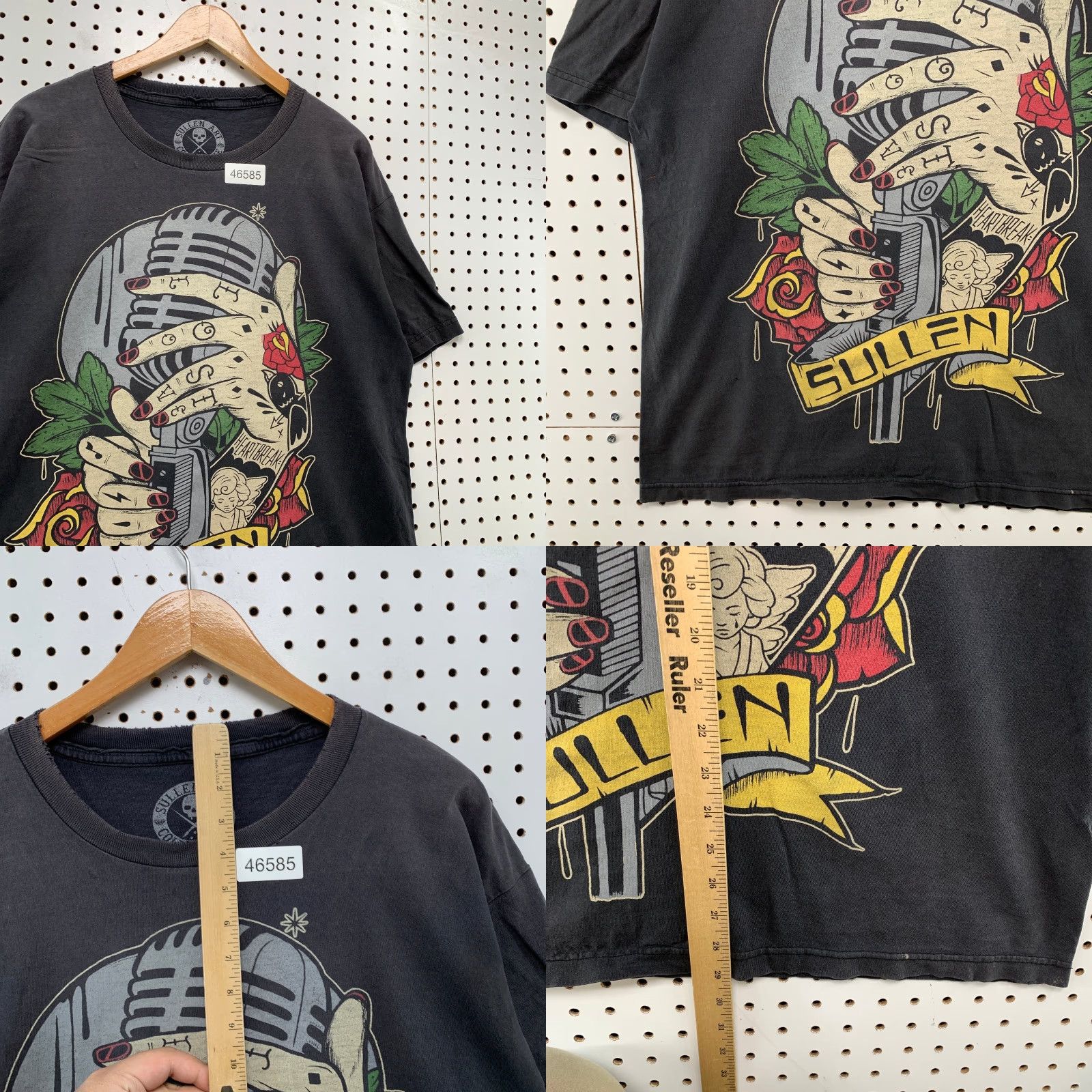 Vintage Sullen Art Collective Shirt Mens XL Faded Black Punk Tattoo Microphone Y2K USA Size US XL / EU 56 / 4 - 8 Thumbnail