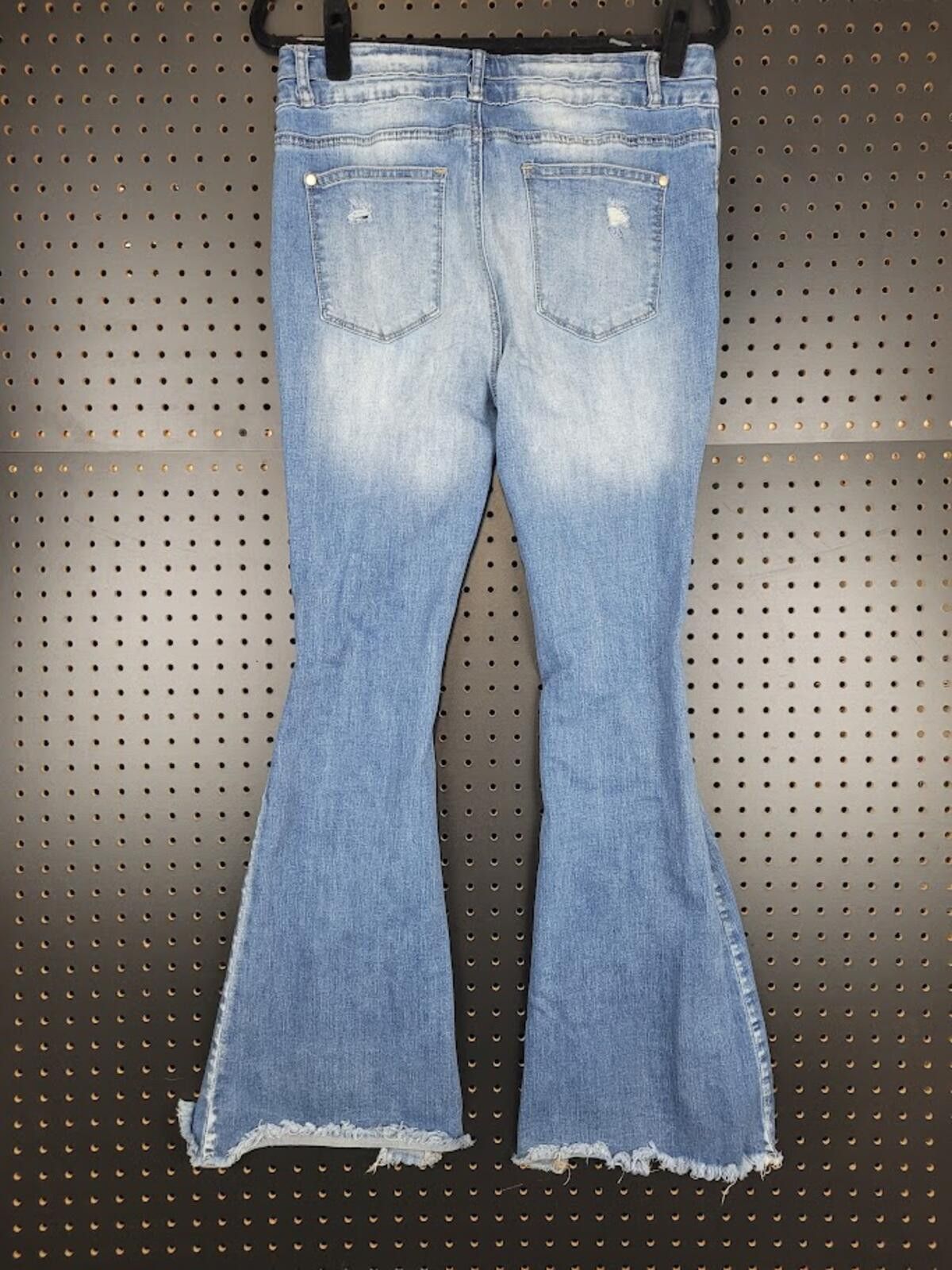 Other Flamingal Distressed Flared Jeans - Light Blue Denim Large Size 30" / US 8 / IT 44 - 3 Thumbnail