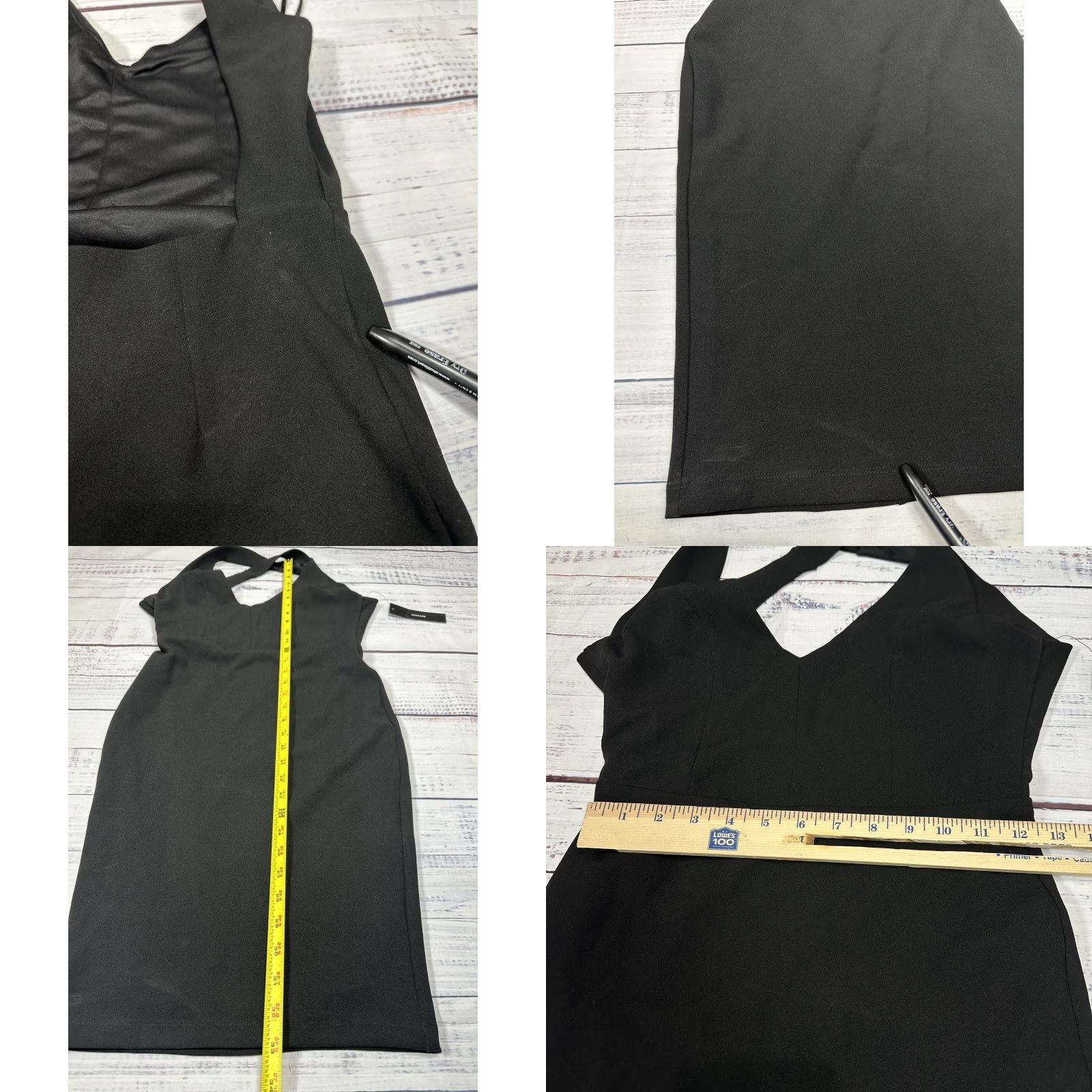 Lulus VINTAGE? No. Lulus Black Halter Bodycon Dress Open Back Stretch Lined Cocktail XS New Size XS / US 0-2 / IT 36-38 - 8 Thumbnail