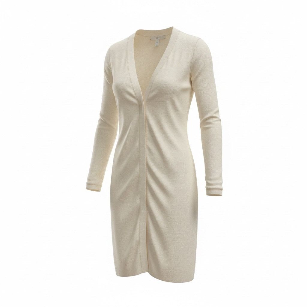 Loft LOFT Cream Long Open Front Cardigan – Size Small Size S / US 4 / IT 40 - 1 Thumbnail