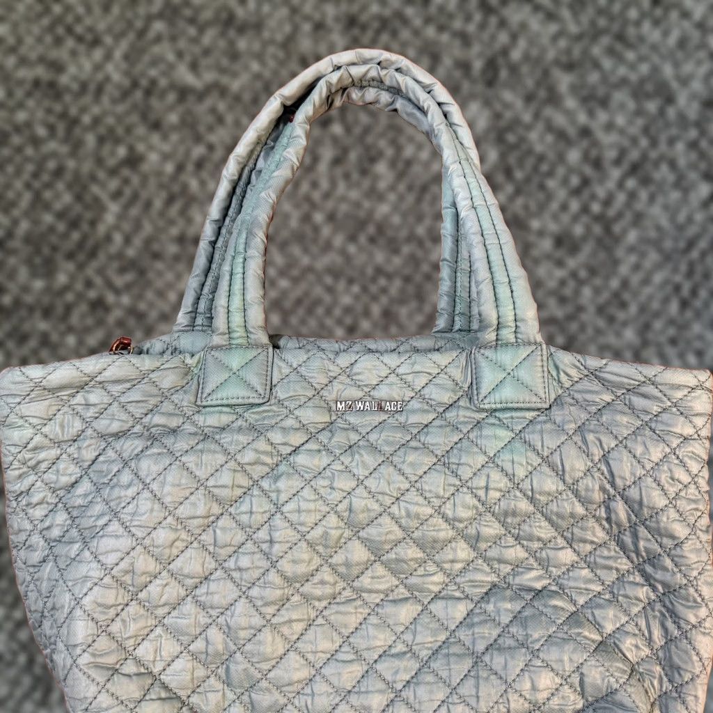 MZ Wallace VINTAGE MZ Wallace New York X Barre 3 Shoulder Bag Quilted Leather Purse Gray Brown Nylon Crossbody Women Medium Modern 90s Style Logo Size ONE SIZE - 1 Thumbnail