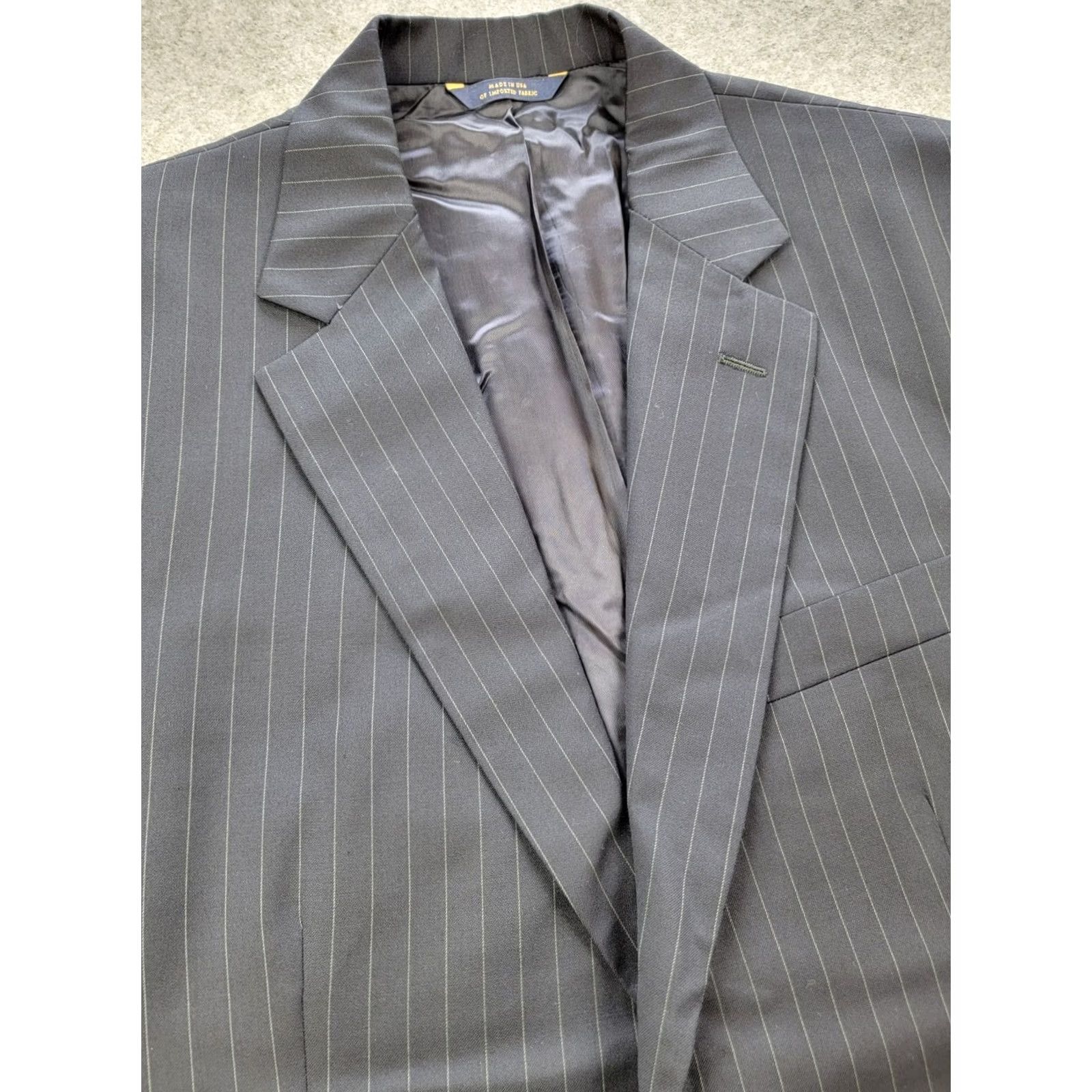 Brooks Brothers Brooks Brothers Suit Jacket Mens 41R Blue Pinstripe Wool 100% Madison Size 42R - 2 Thumbnail