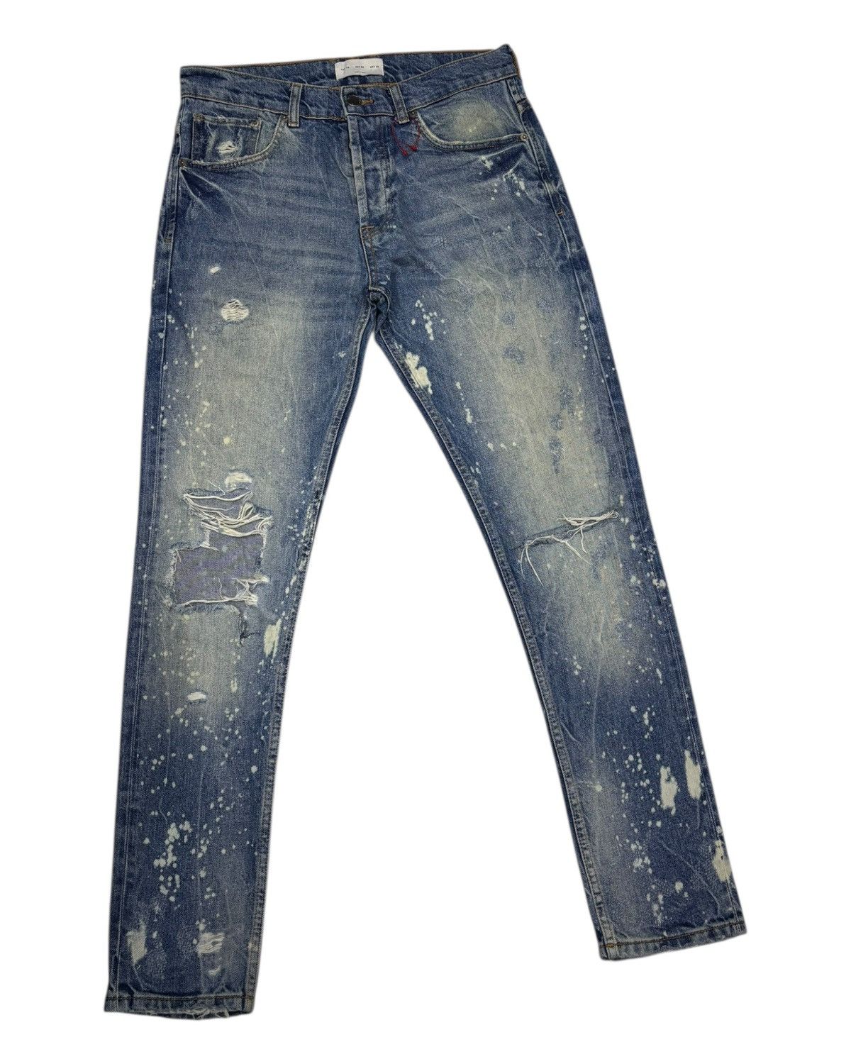 Le Grande Bleu (L.G.B.) ZARA ACID WASH DISTRESSED DENIM JEANS Size US 30 / EU 46 - 4 Thumbnail