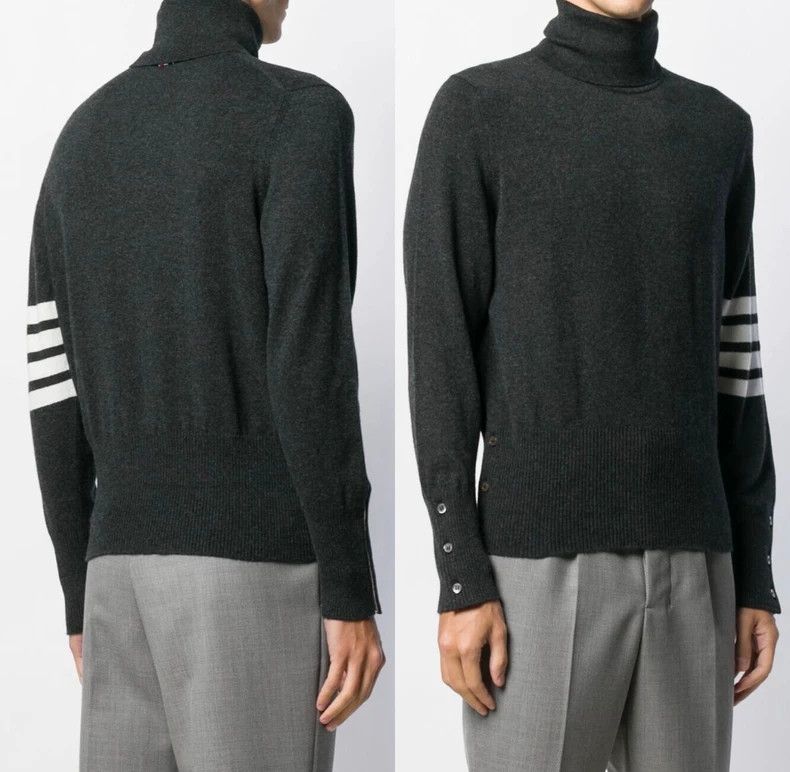 Thom Browne Thom Browne Dark grey cashmere high collar turtleneck swea Size US L / EU 52-54 / 3 - 9 Thumbnail