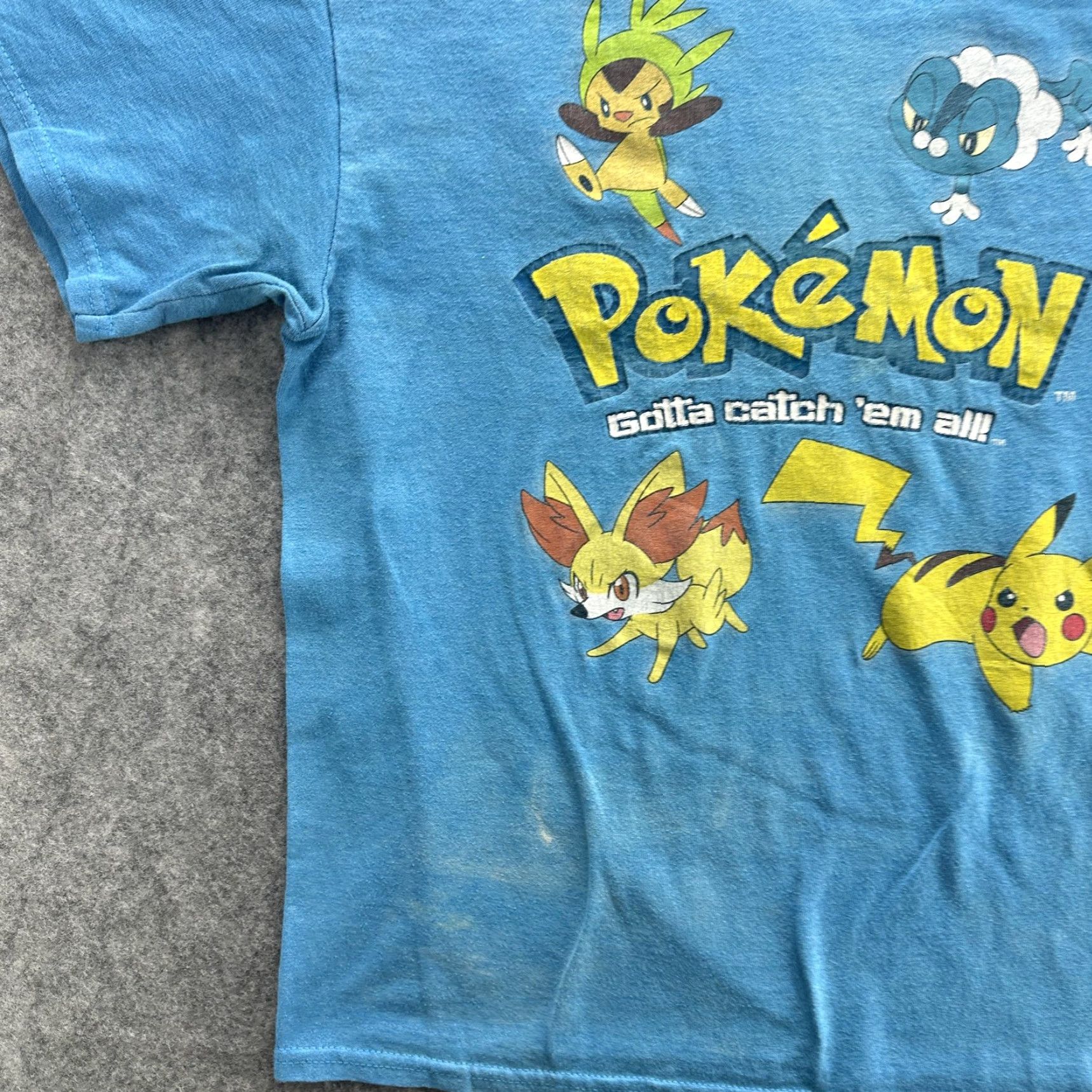 Vintage Pokemon Shirt Mens 2XL Blue Pikachu Chespin Fennekin Froakie Tee Gotta Catch Em All Size US XXL / EU 58 / 5 - 4 Thumbnail